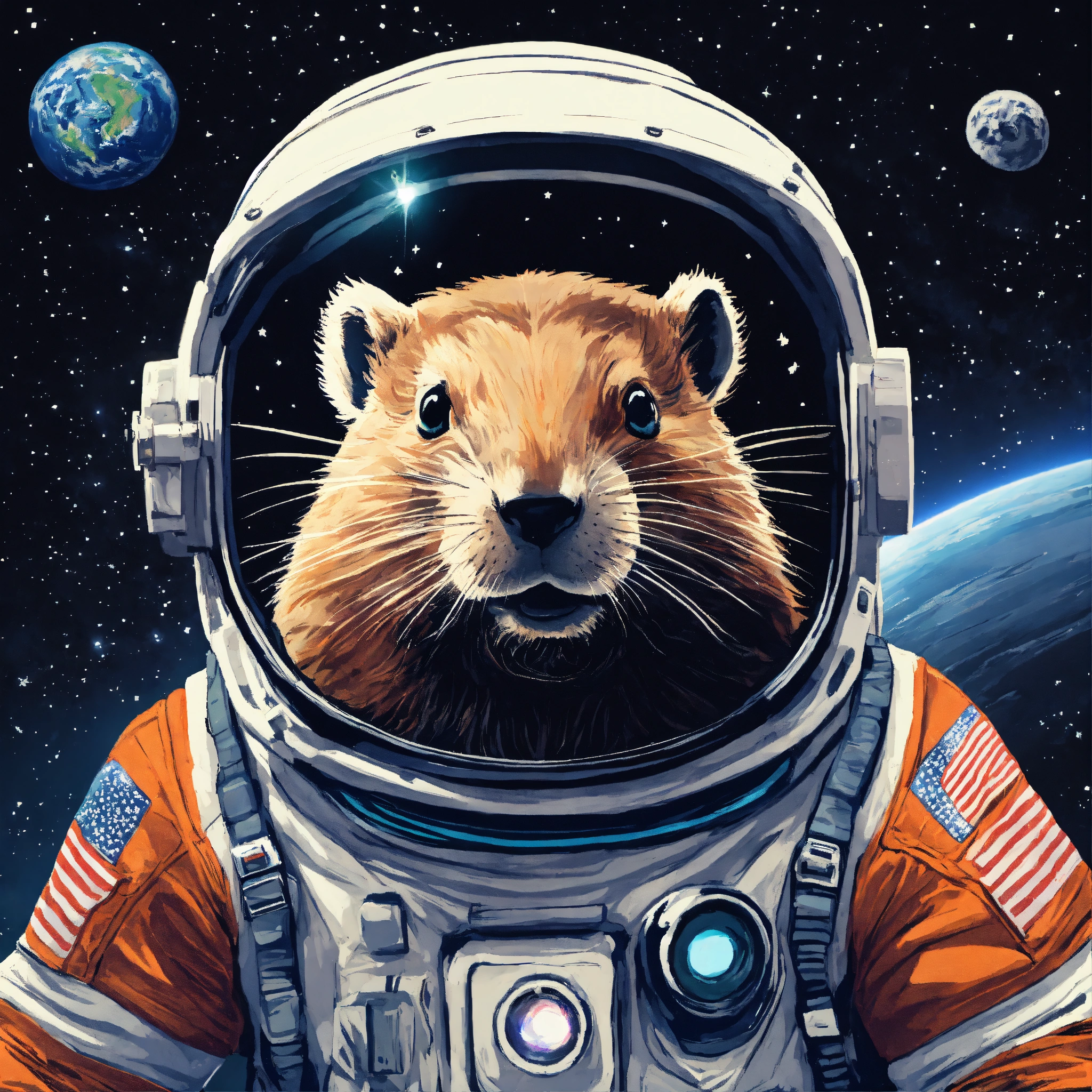 Lexica - Beaver astronaut in space