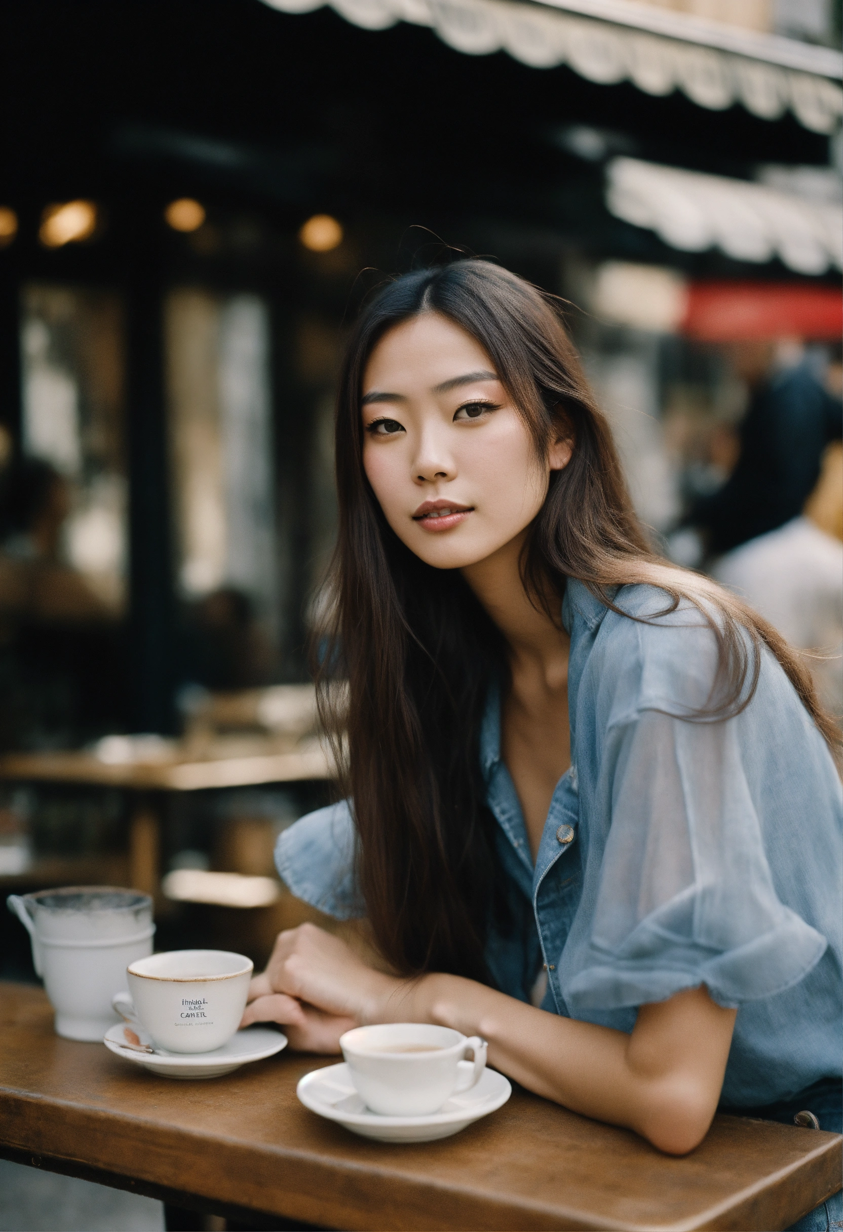 Lexica - Portrait of a beautiful Japanese fashion model with long ...