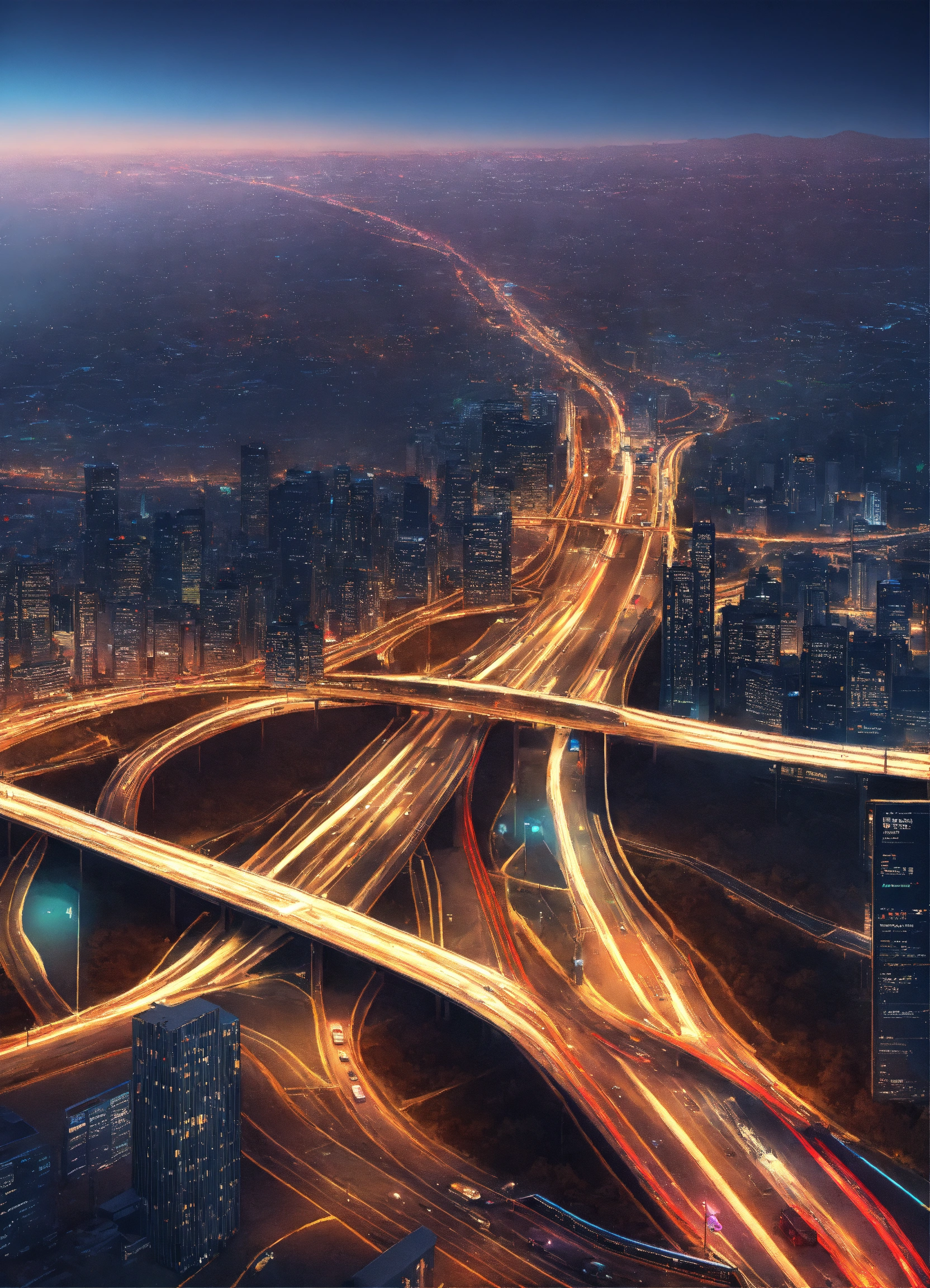 Lexica - A map, showing the AI-augmented highway ahead, a modern ...