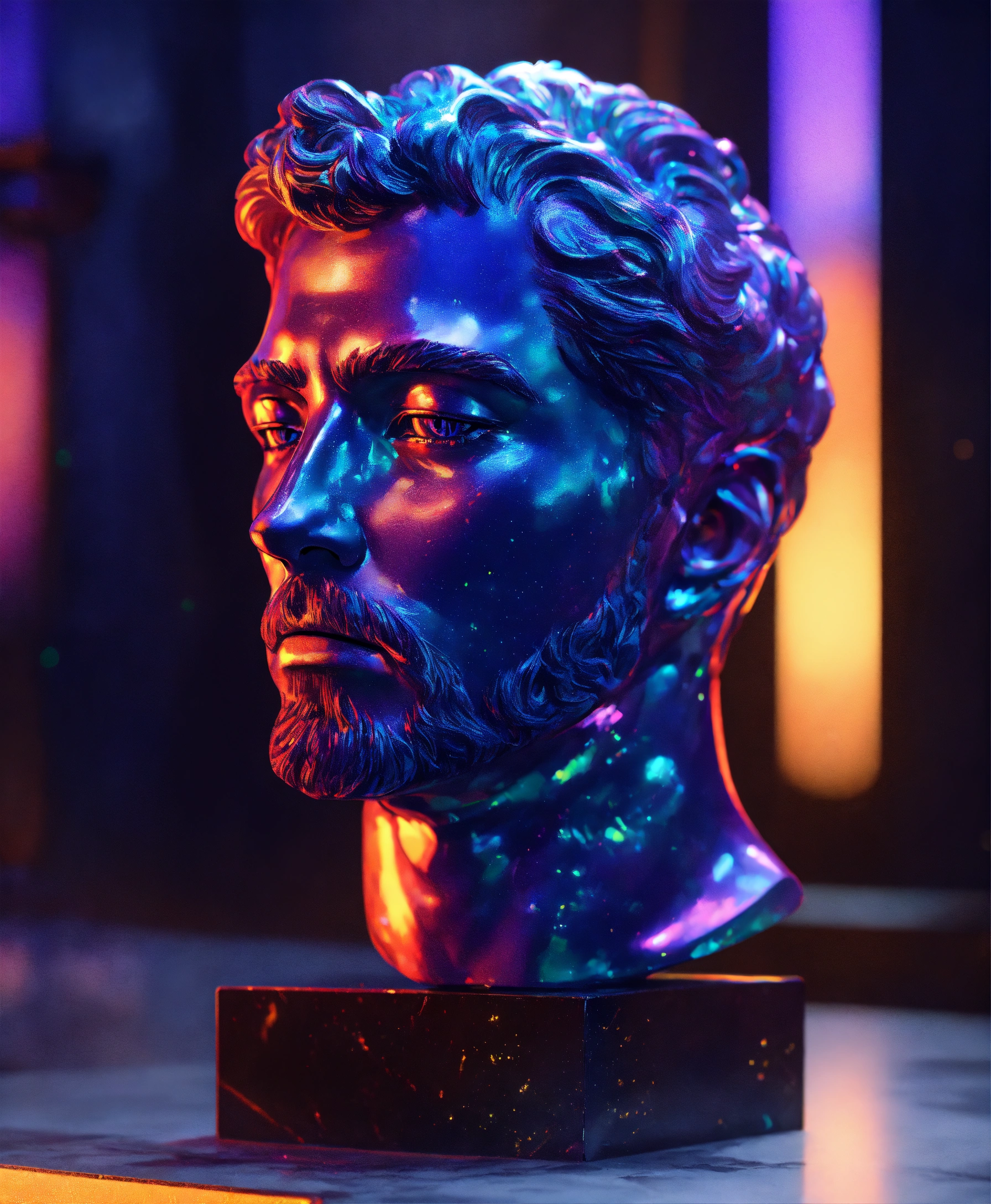 Lexica - A stunning iridescent male marble bust, unreal engine render ...