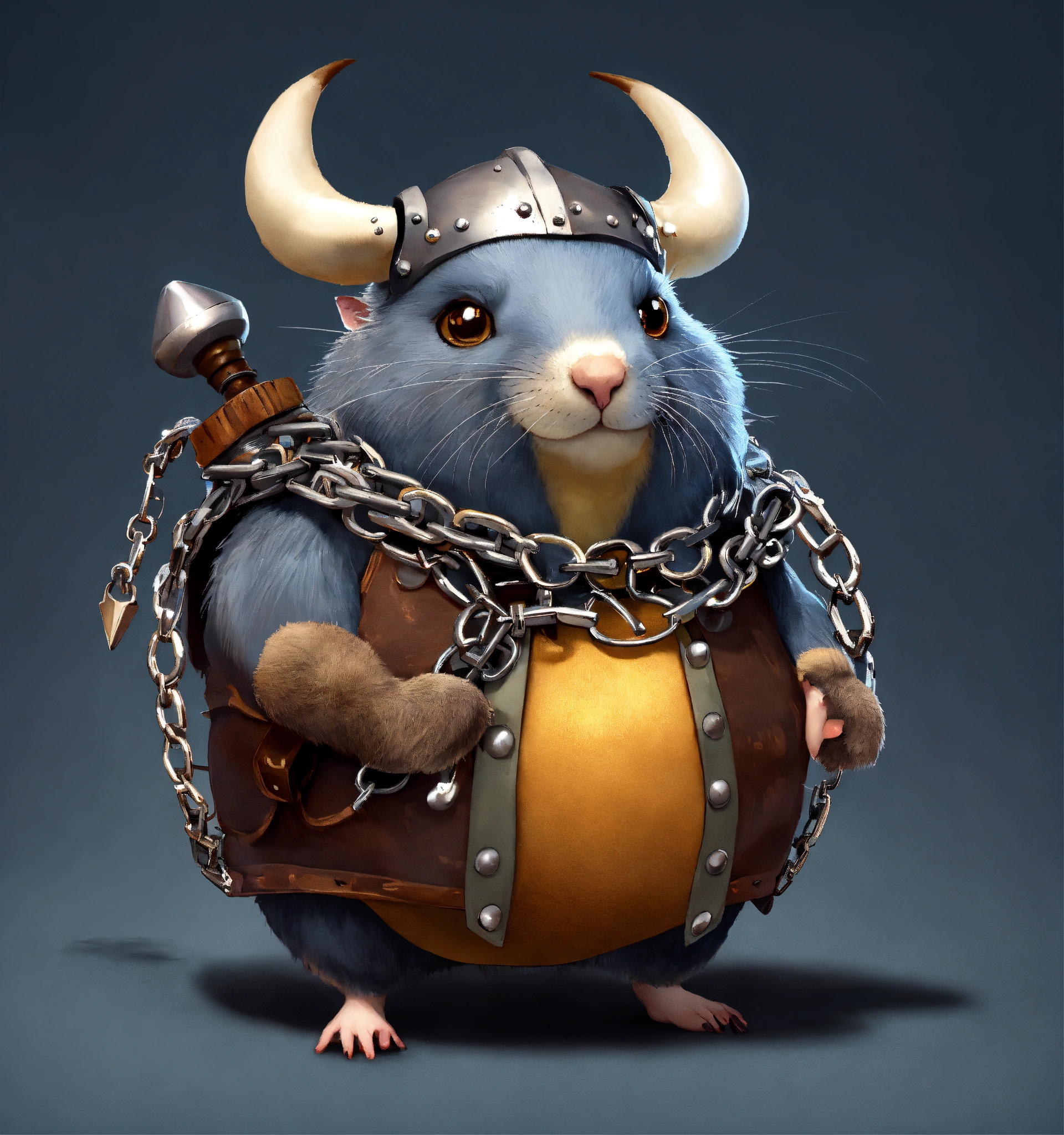 Lexica - A game character cartoonish realistic heavy metal round body ...