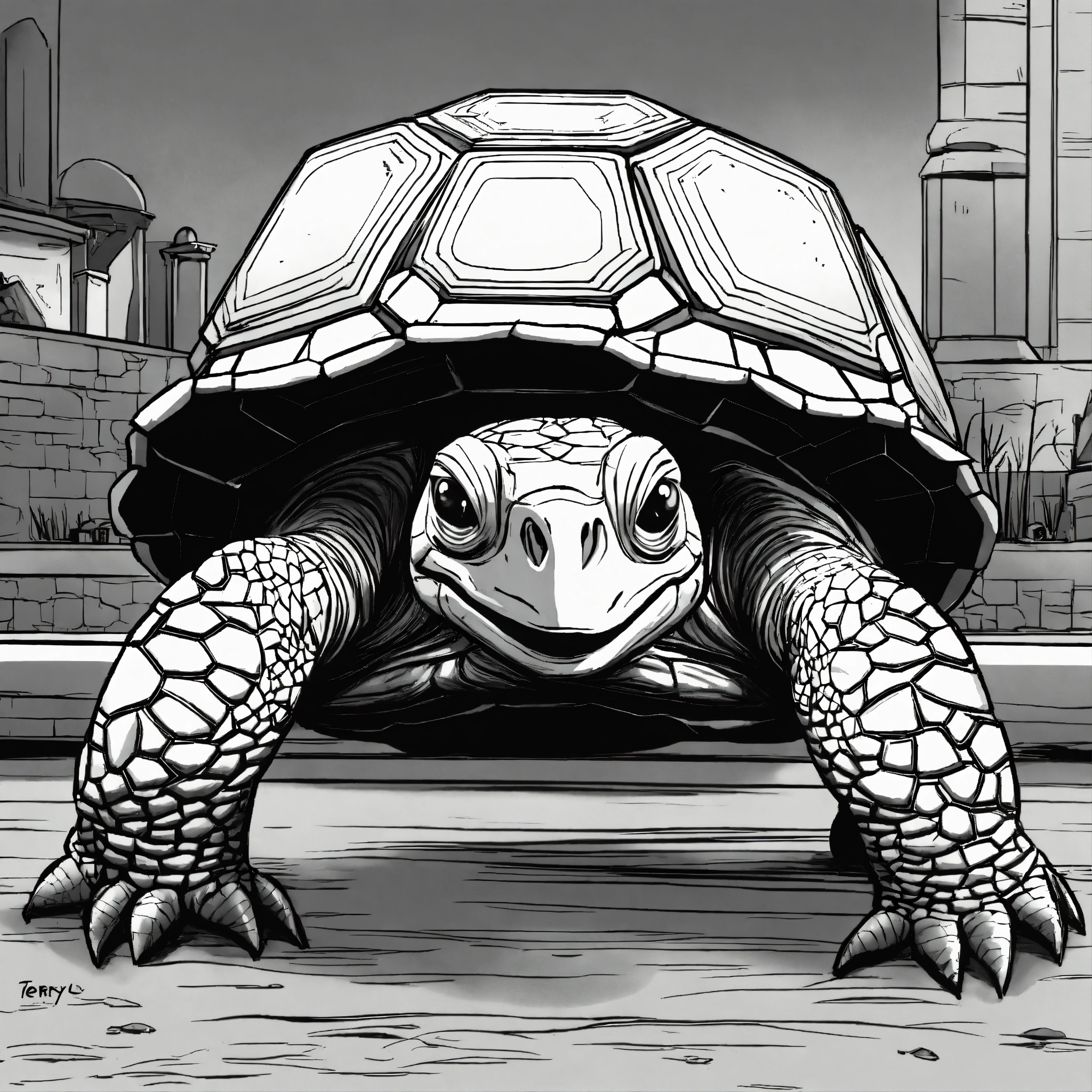 Lexica - Terry the tortoise cartoon