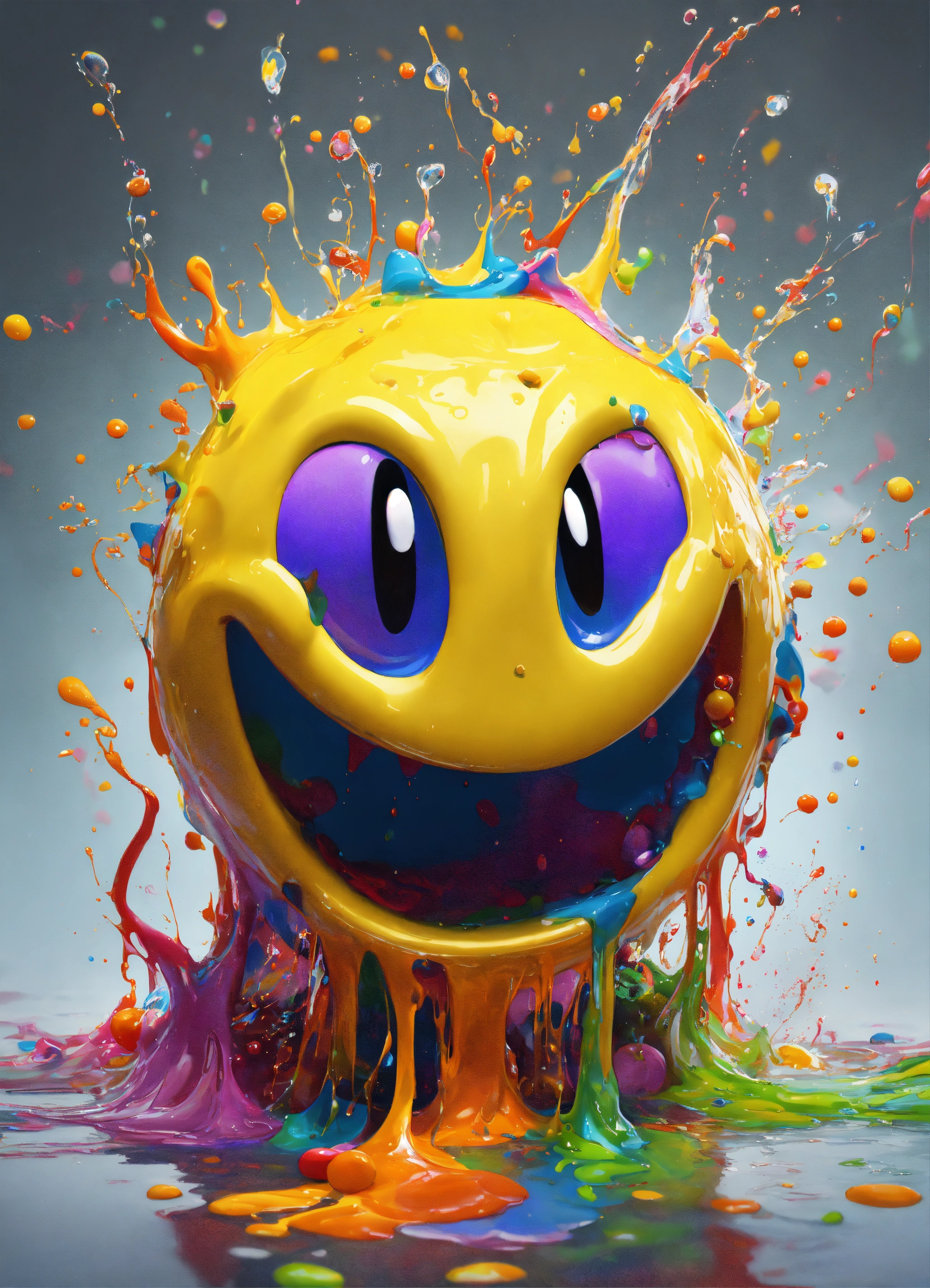 Lexica - Splash art, a quirky liquid portrait of a smiley, splash style ...