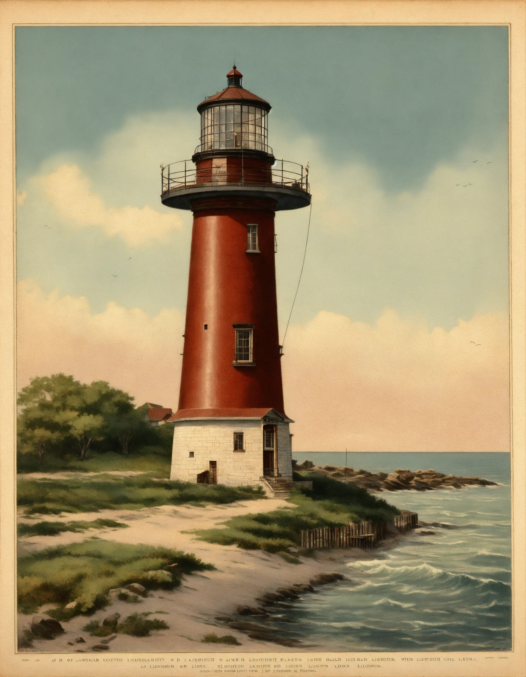 Lexica - 1900s historic rendering of an old lighthouse