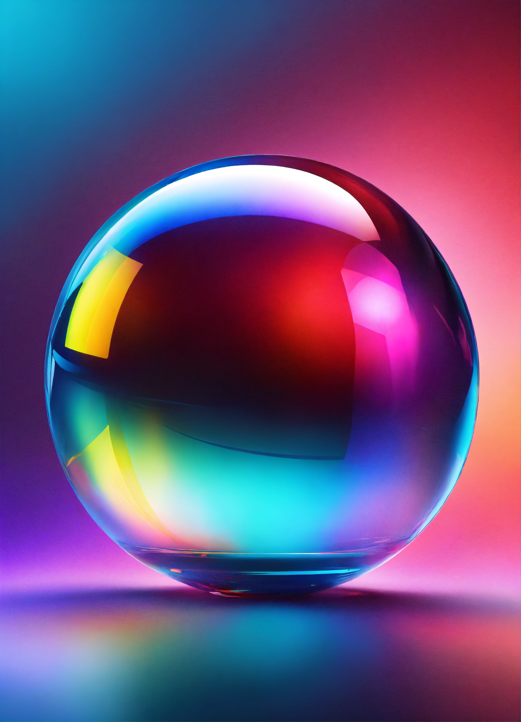 Lexica - A colorful shiny polished transparent realistic sphere object ...