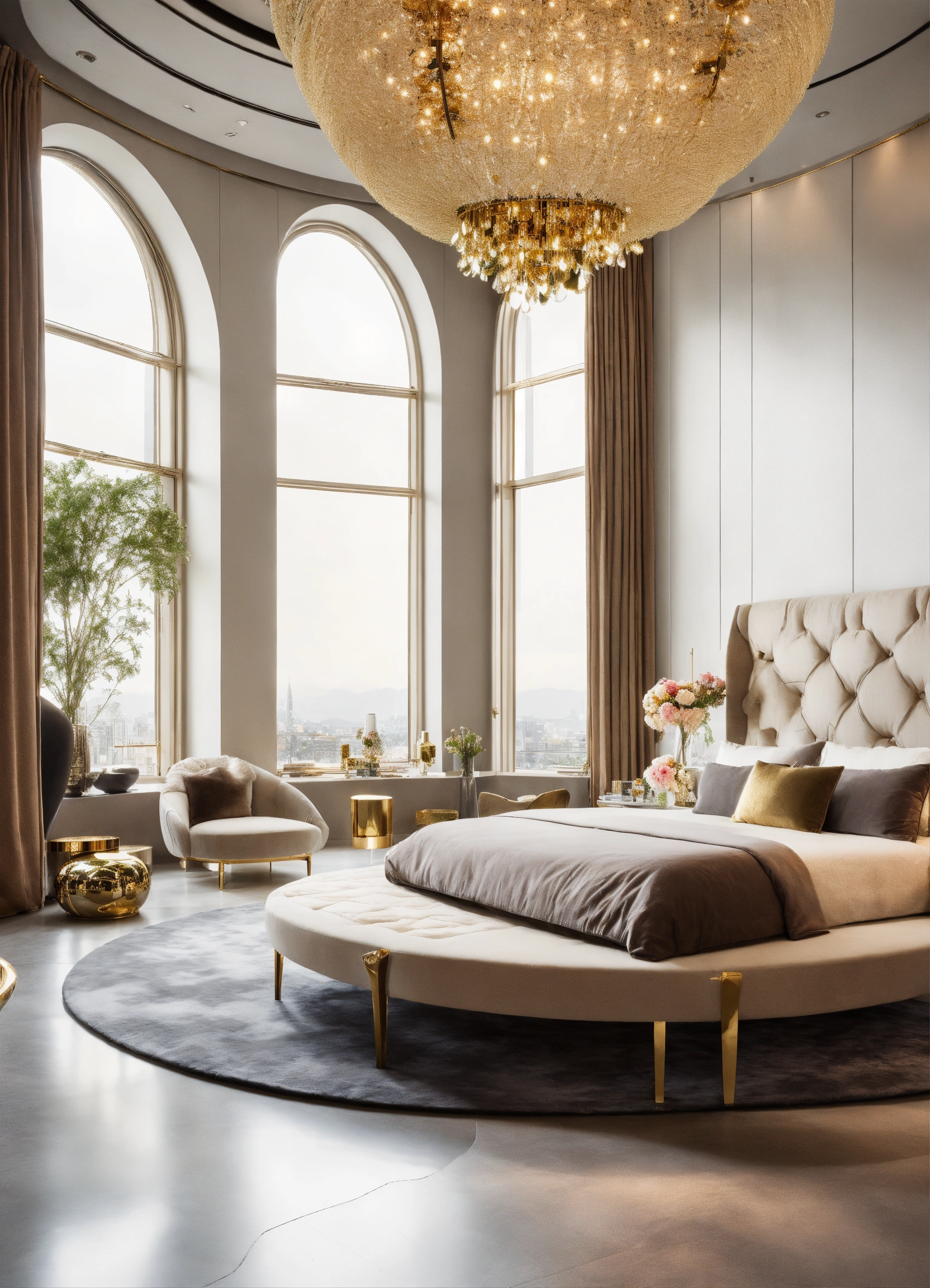 Lexica - Large upscale futuristic bedroom. bright monochrome ...