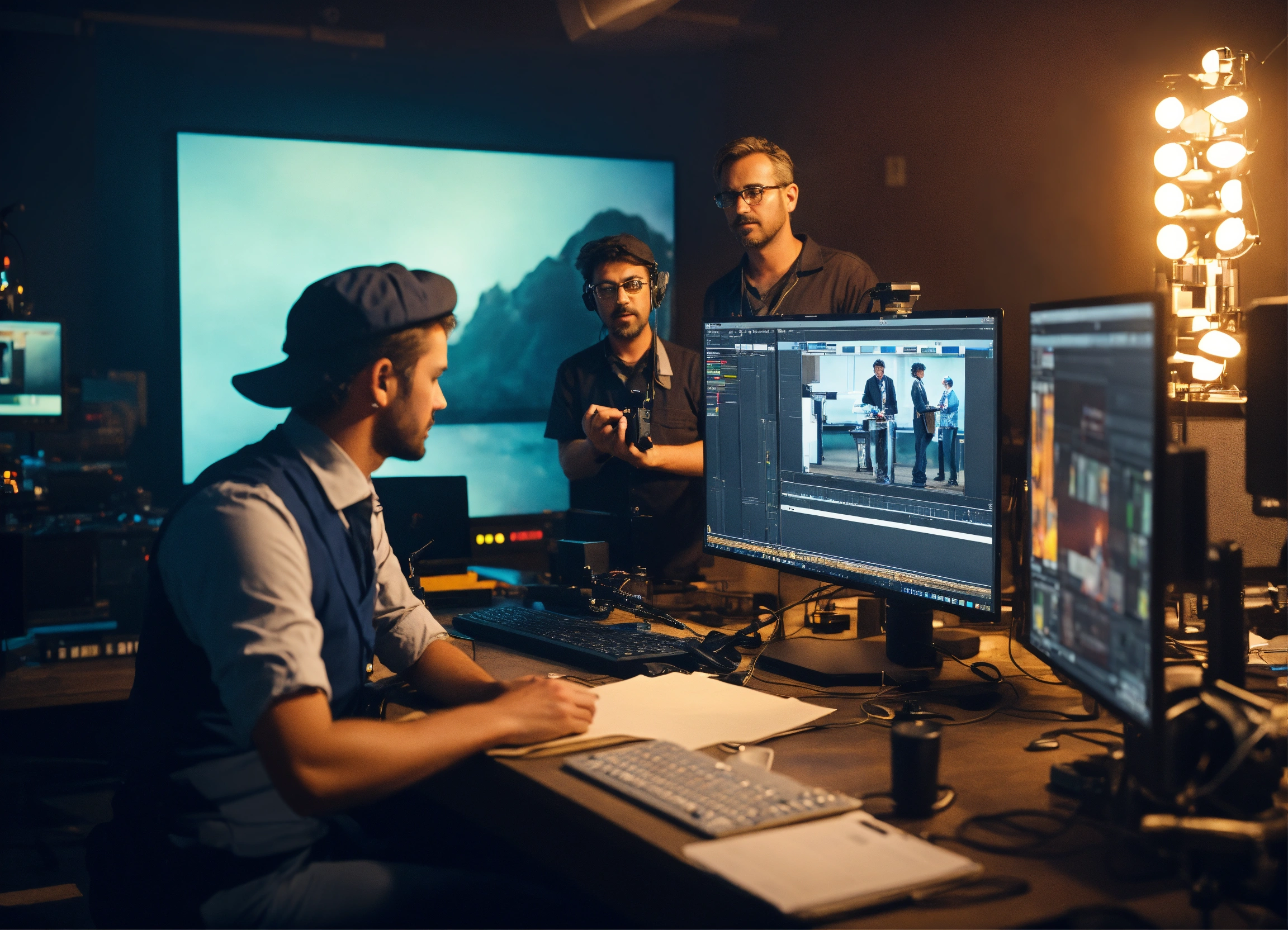 Lexica - Film studio. Two different people an editor and a director are ...