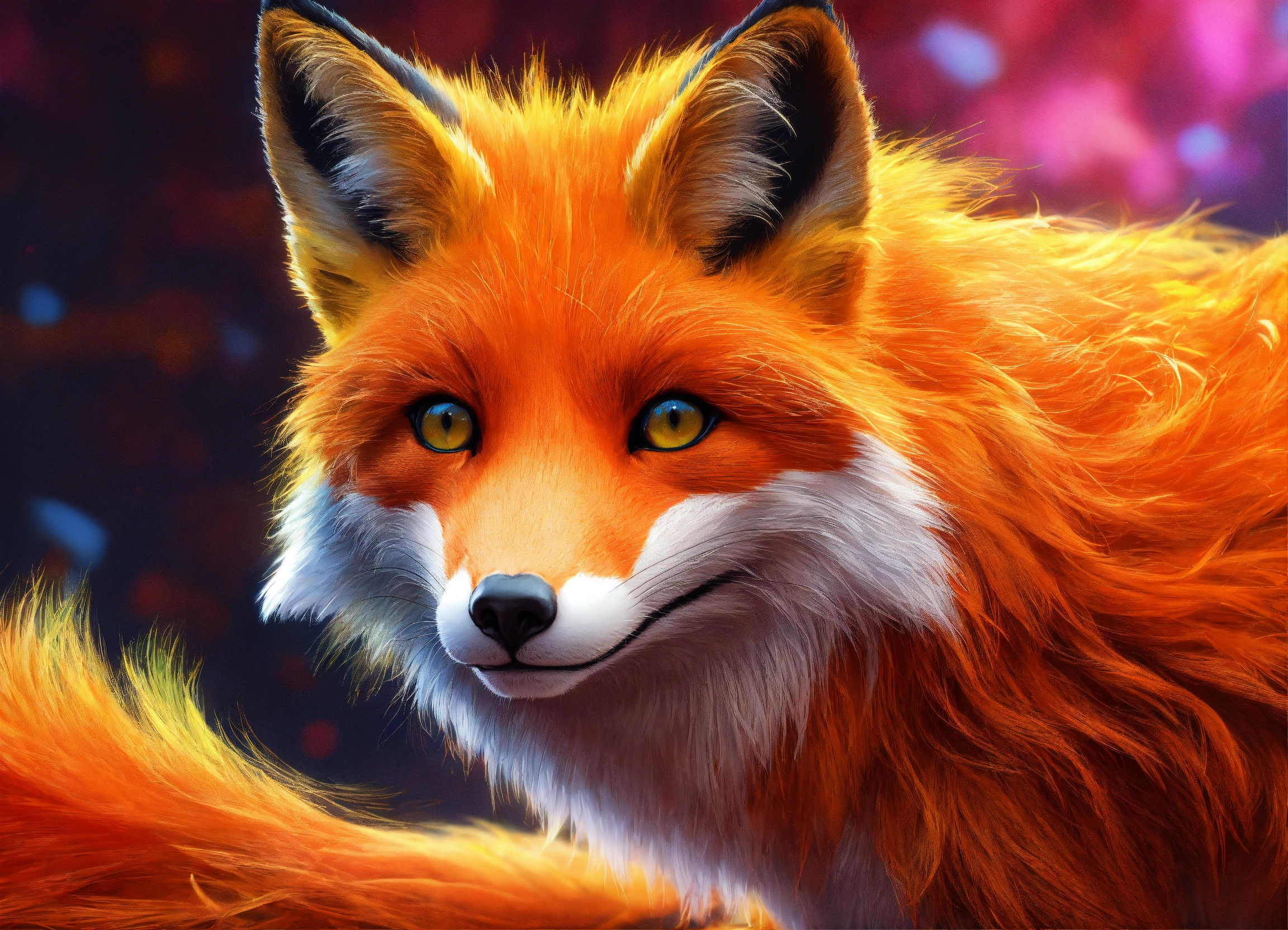 Lexica - Quirky orange fox, symbol of the year, digital art, 3d ...