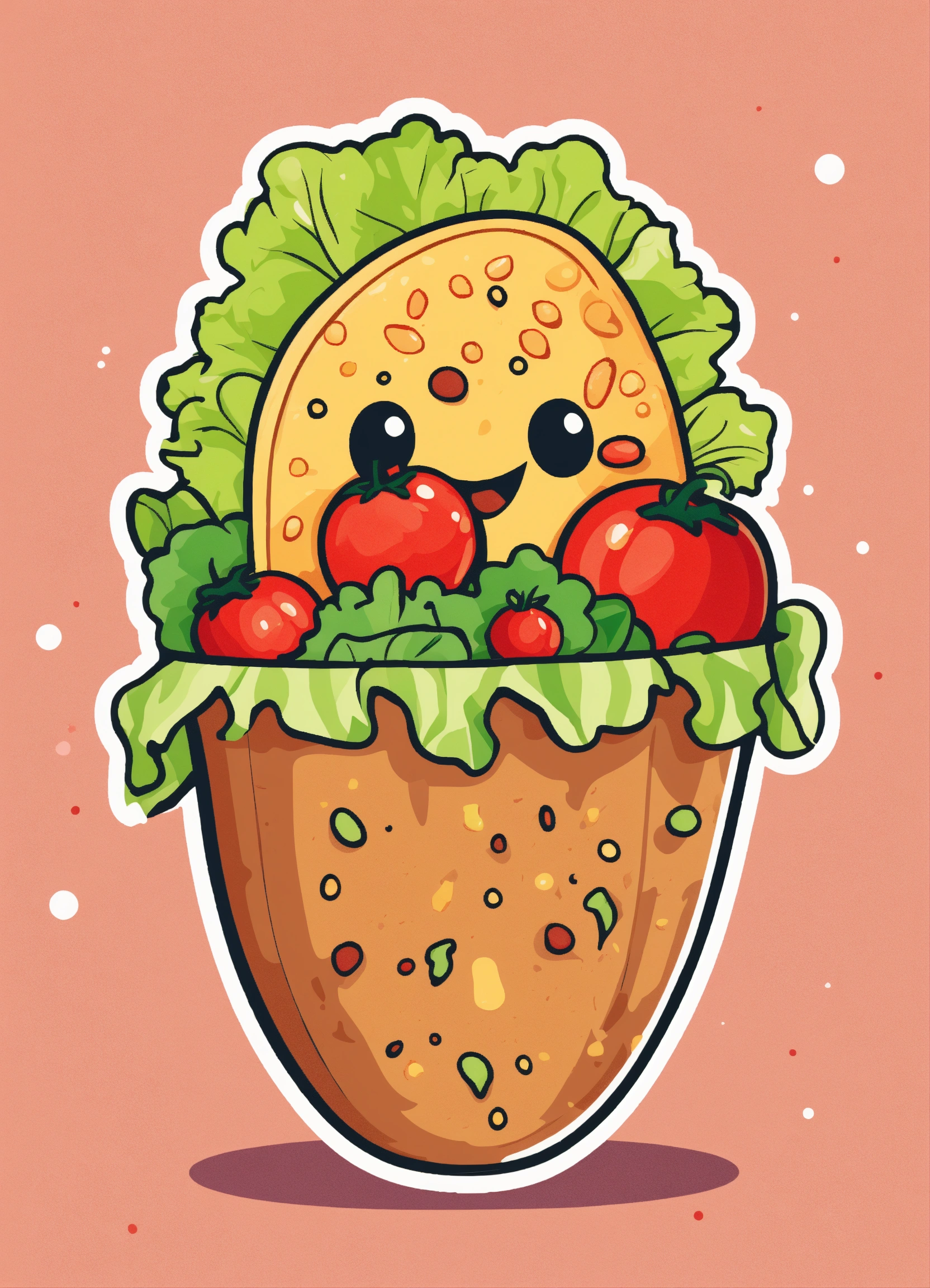 Lexica - A cute kawaii burrito sticker design on a plain white ...