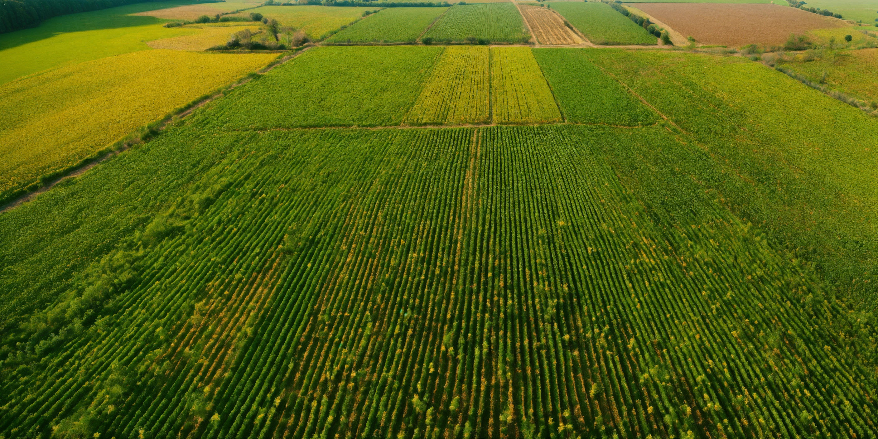 Lexica - Field of maize planted unevenly, view from drone