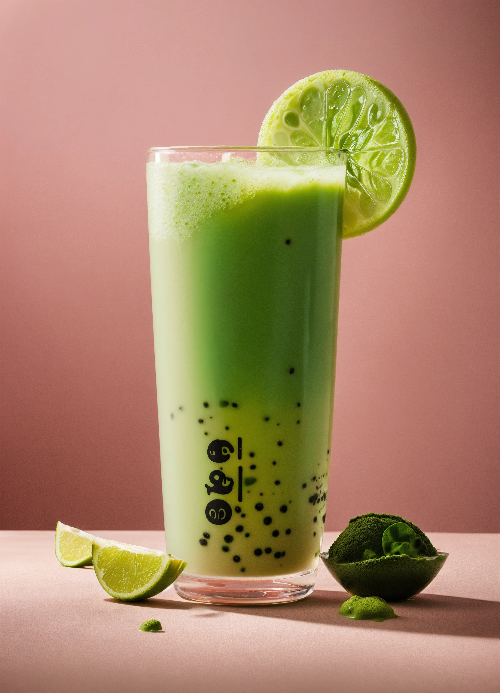 Lexica - Green matcha bubble tea. cgi. clear cup. studio photography ...