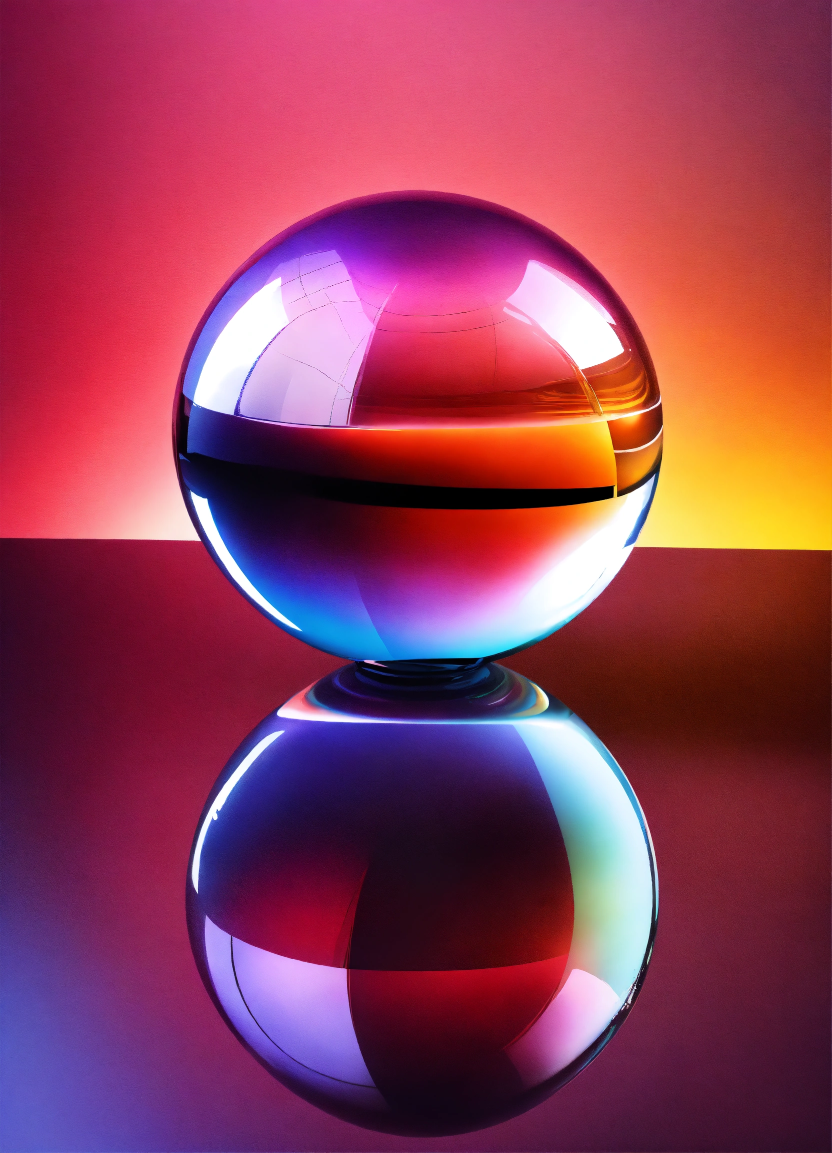 Lexica - A colorful shiny polished transparent realistic sphere object ...