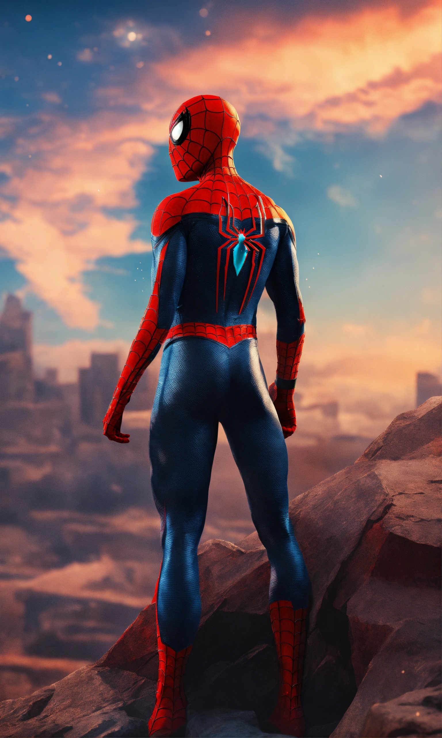 Lexica - Spiderman on a different planet, 2D render, standing