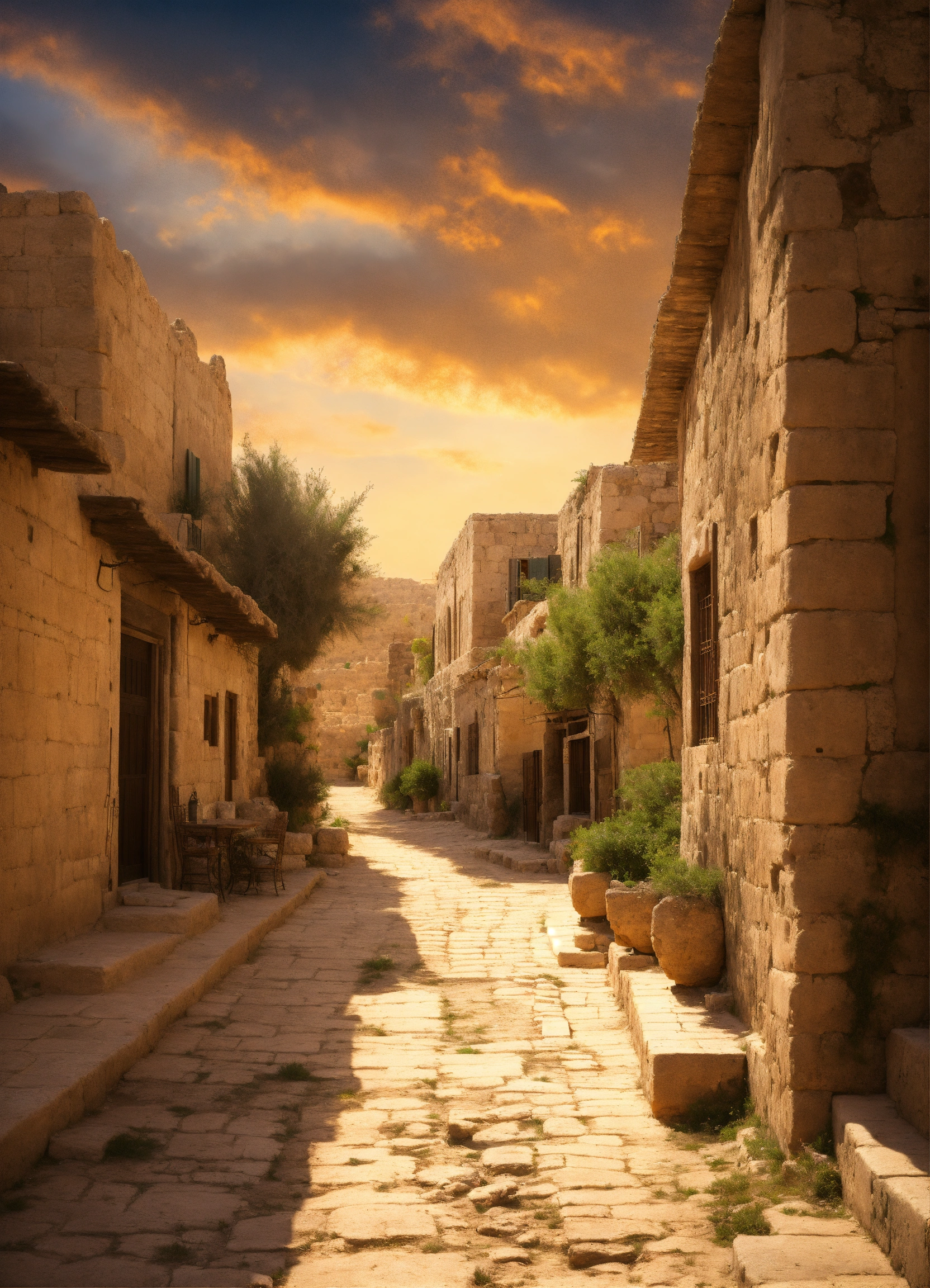 Lexica - Ancient Israel town, at street level. 8k.