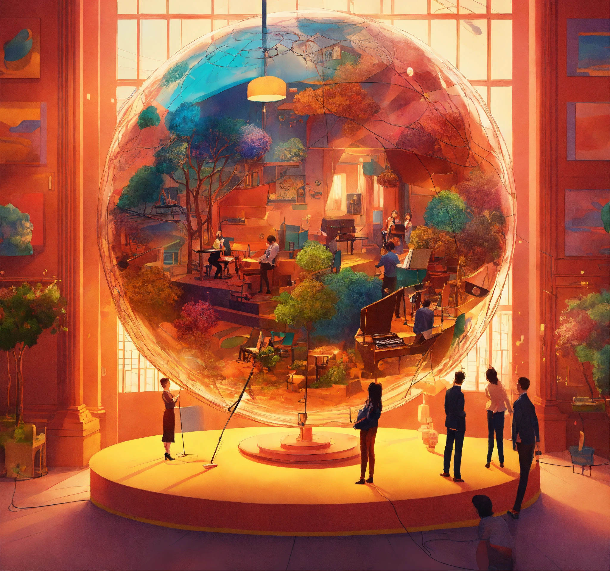 Lexica - Create an image depicting an imaginative indoor scene with a ...