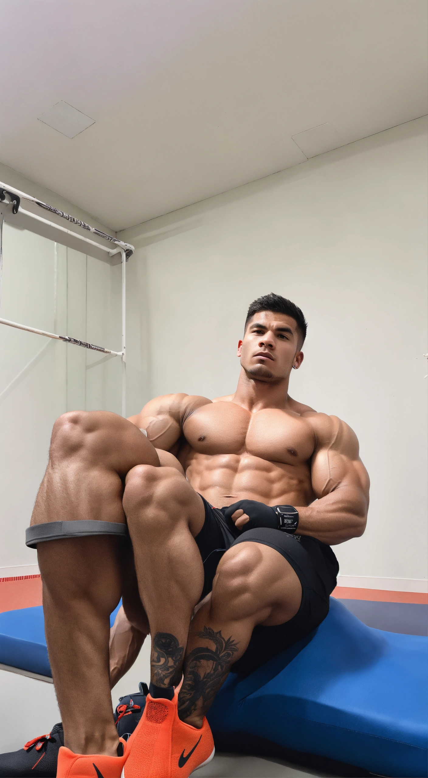 Lexica - A muscular athlete extending his third finger, putting his ...