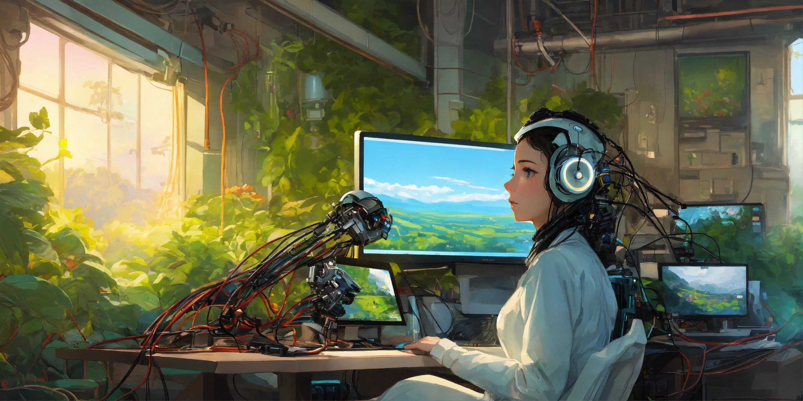Lexica - Portrait photography of a robot girl, in a laboratory full of ...