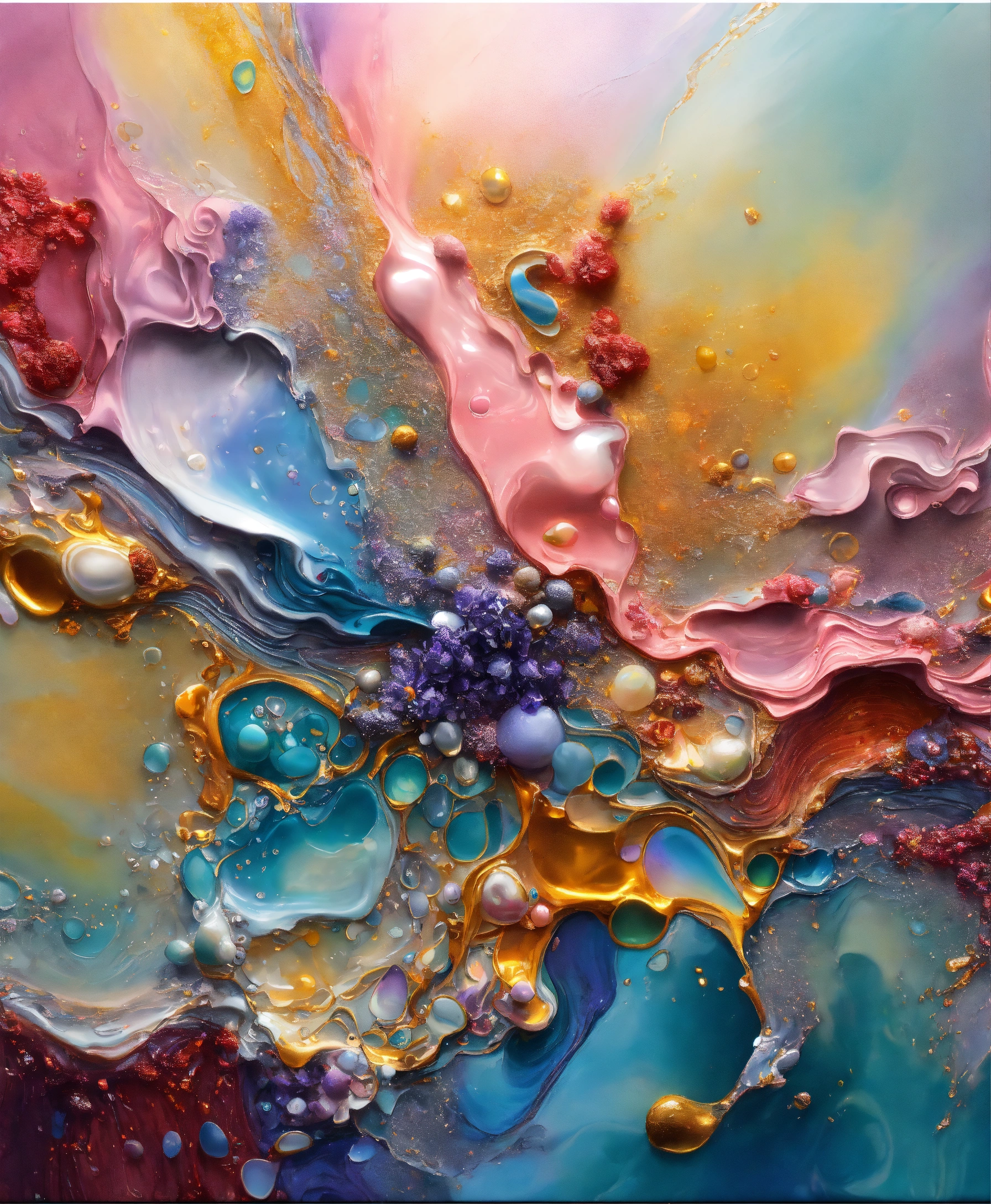 Lexica - Colorful abstract painting oil and water complex complicated ...