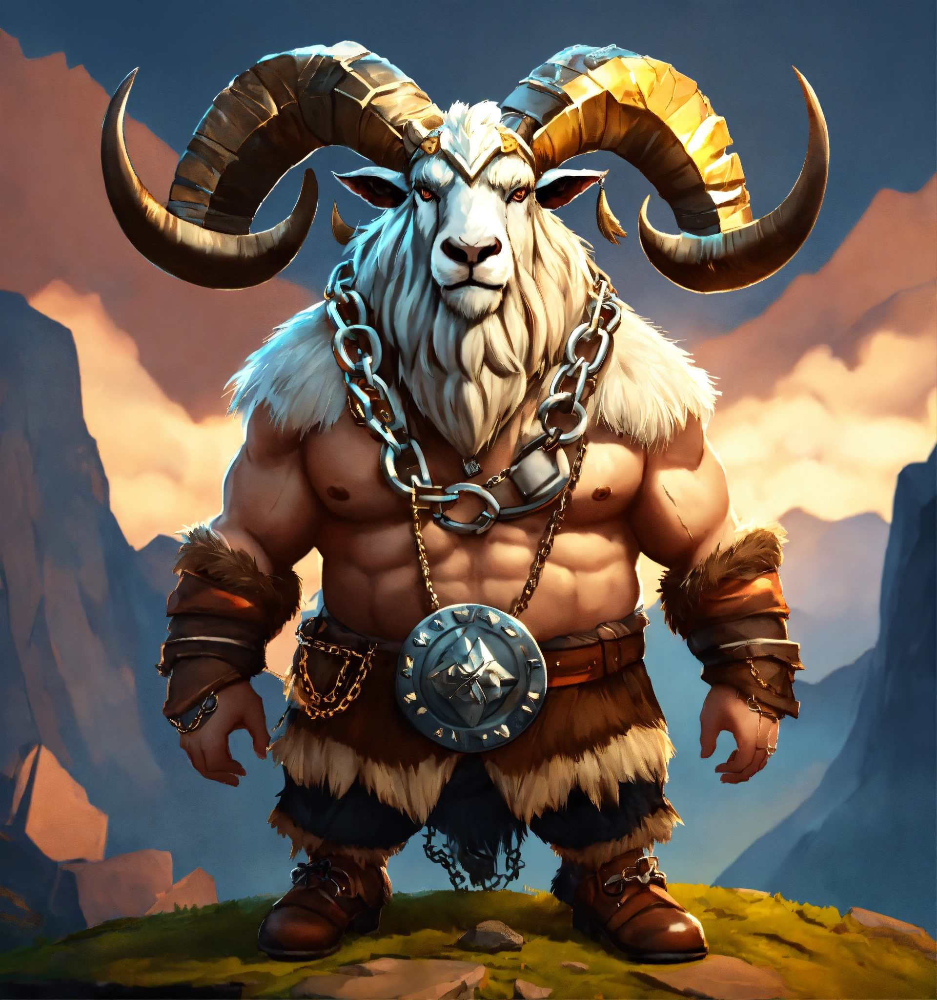 Lexica - A game character cartoonish realistic heavy metal round body ...