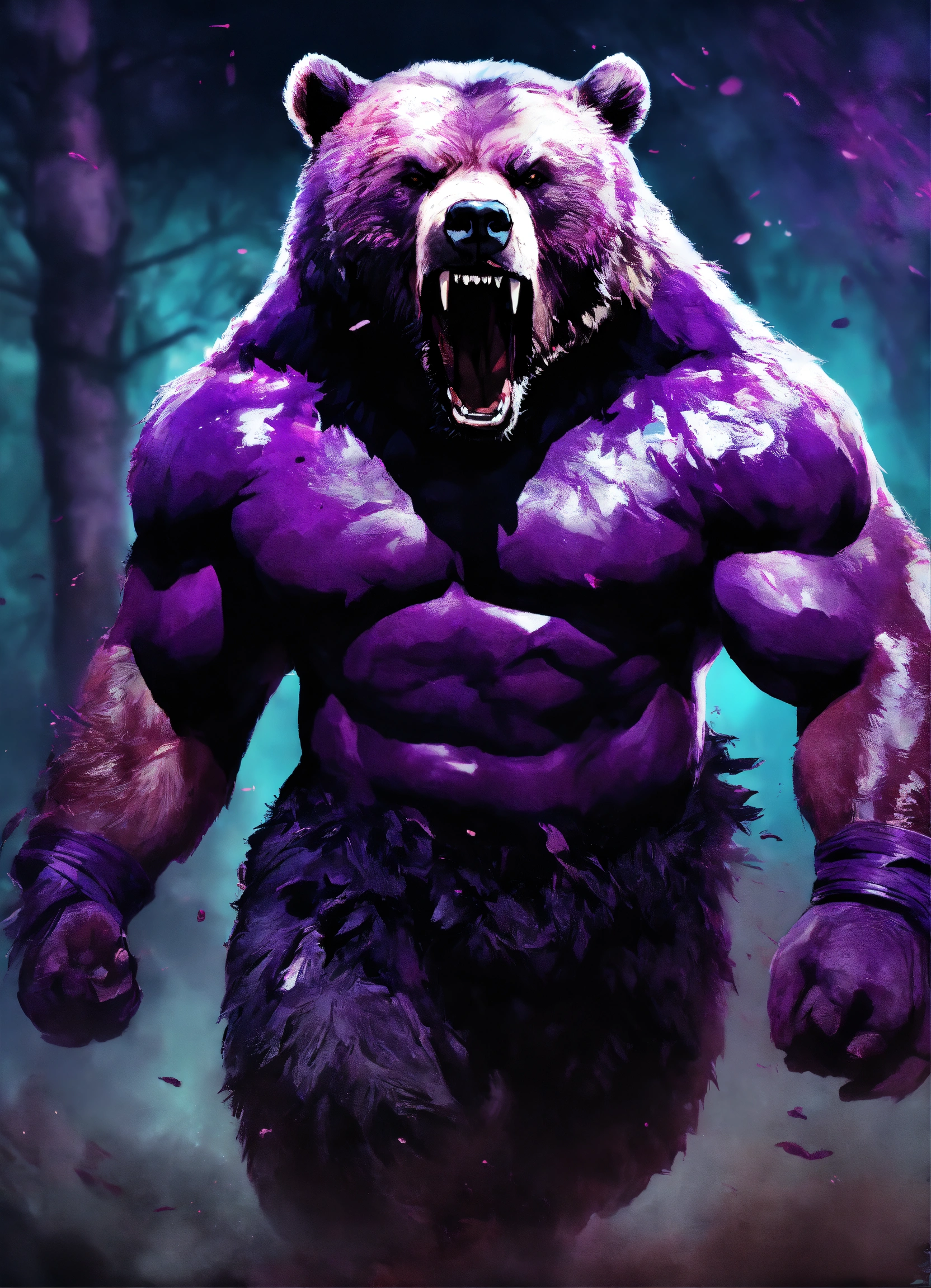 Lexica - Angry, savage, madness, rage bear, ancient, digital art, black ...