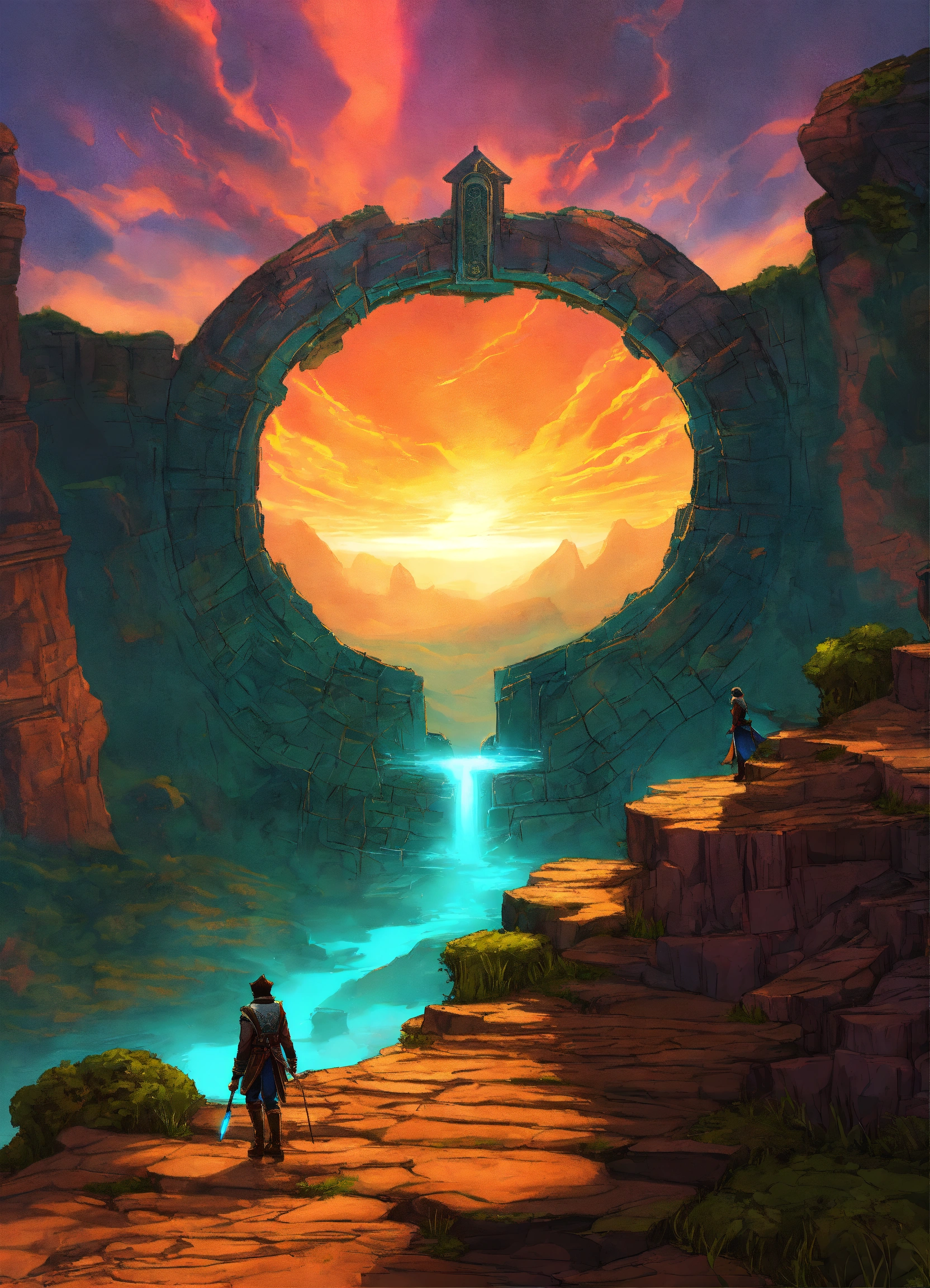 Lexica - Fantasy temporal rift portal, digital art graphic novel