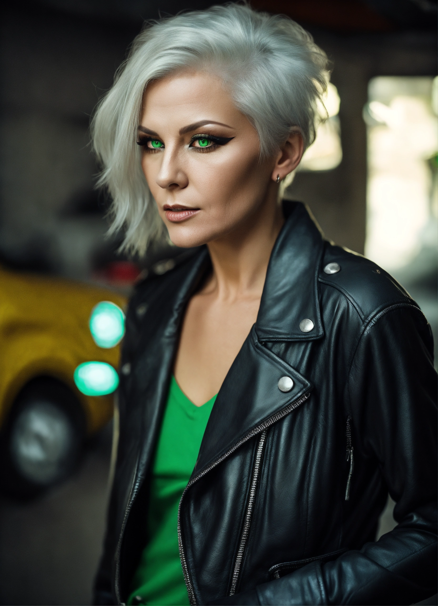 Lexica - Middle aged Russian woman. Slender with striking silver hair ...