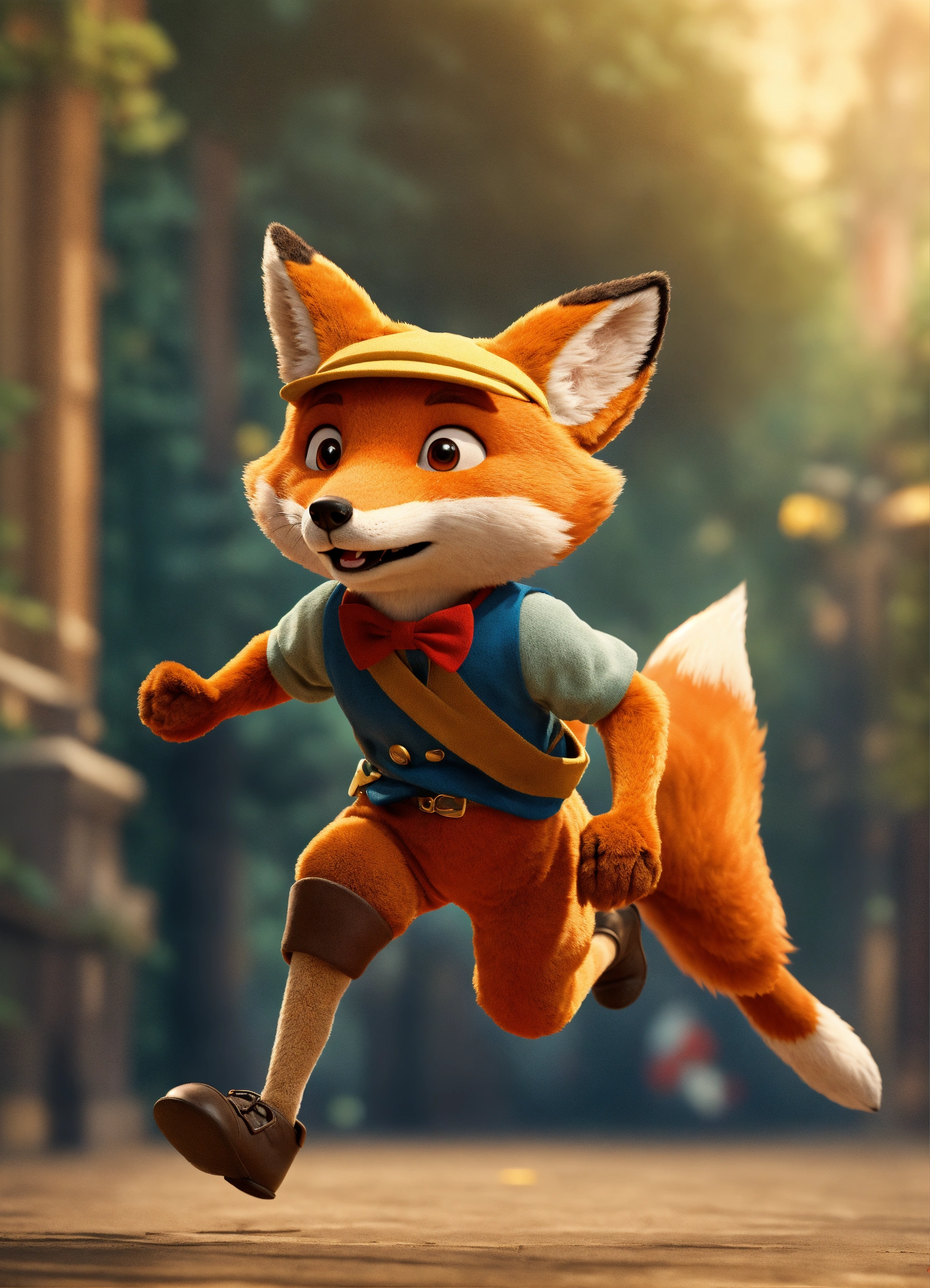 Lexica - The fox character from Pinocchio running as mayay, poster ...