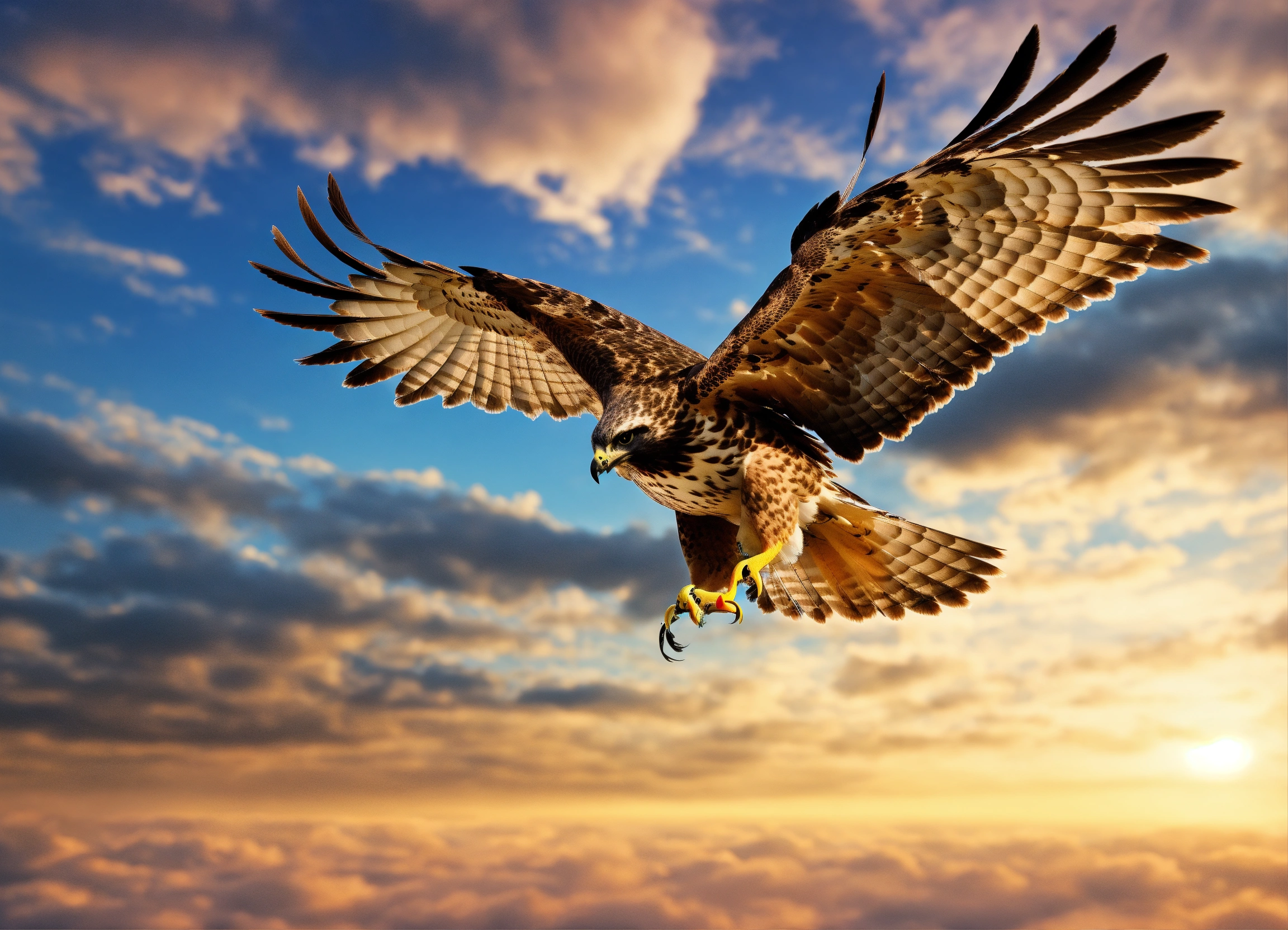 Lexica - A HAWK FLYING IN THE SKY. 3d