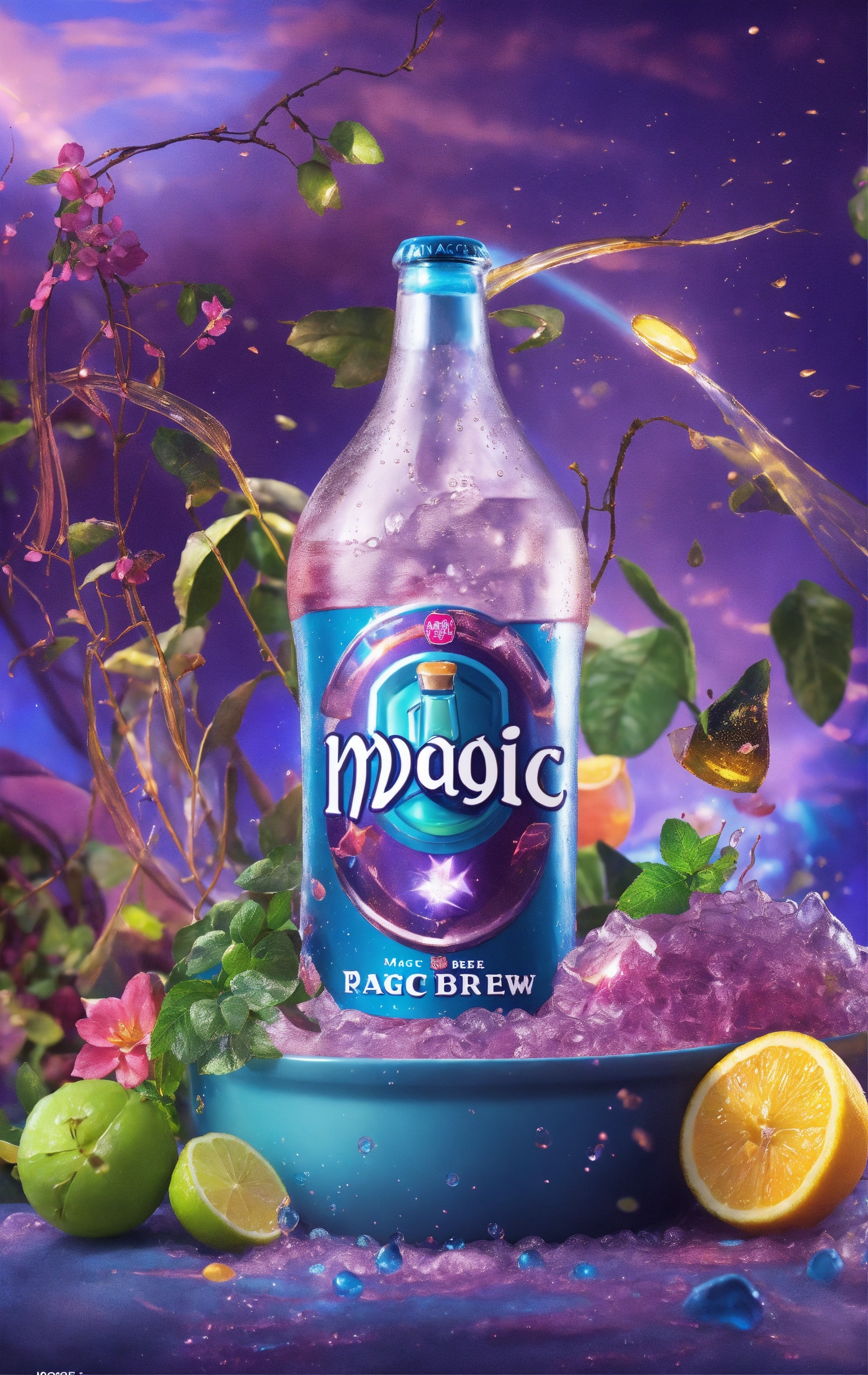 Lexica - Photorealistic advertisement for magic brew beverage