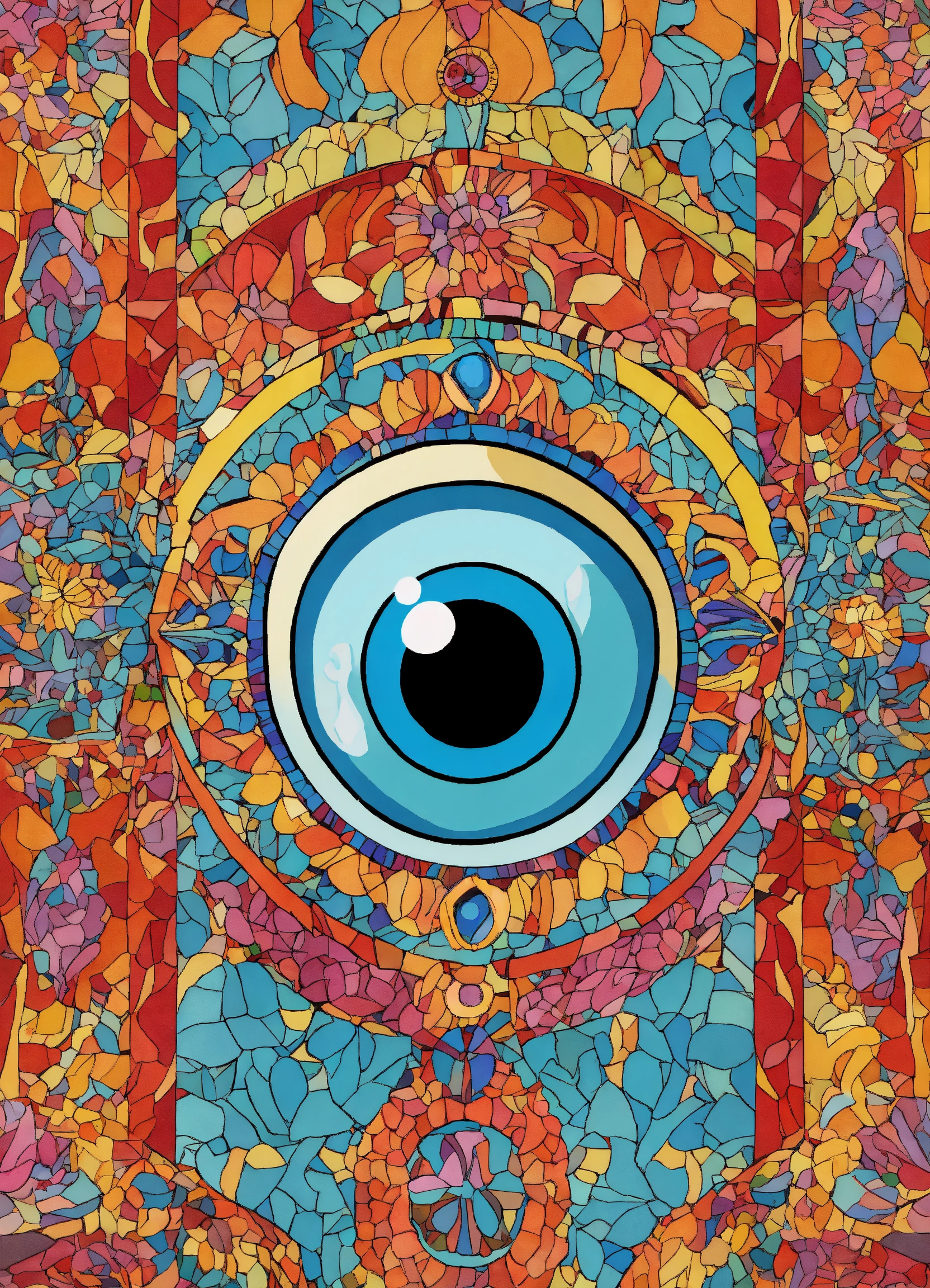 Lexica - Colouring book style image, Kurt Geiger evil eye image, no ...