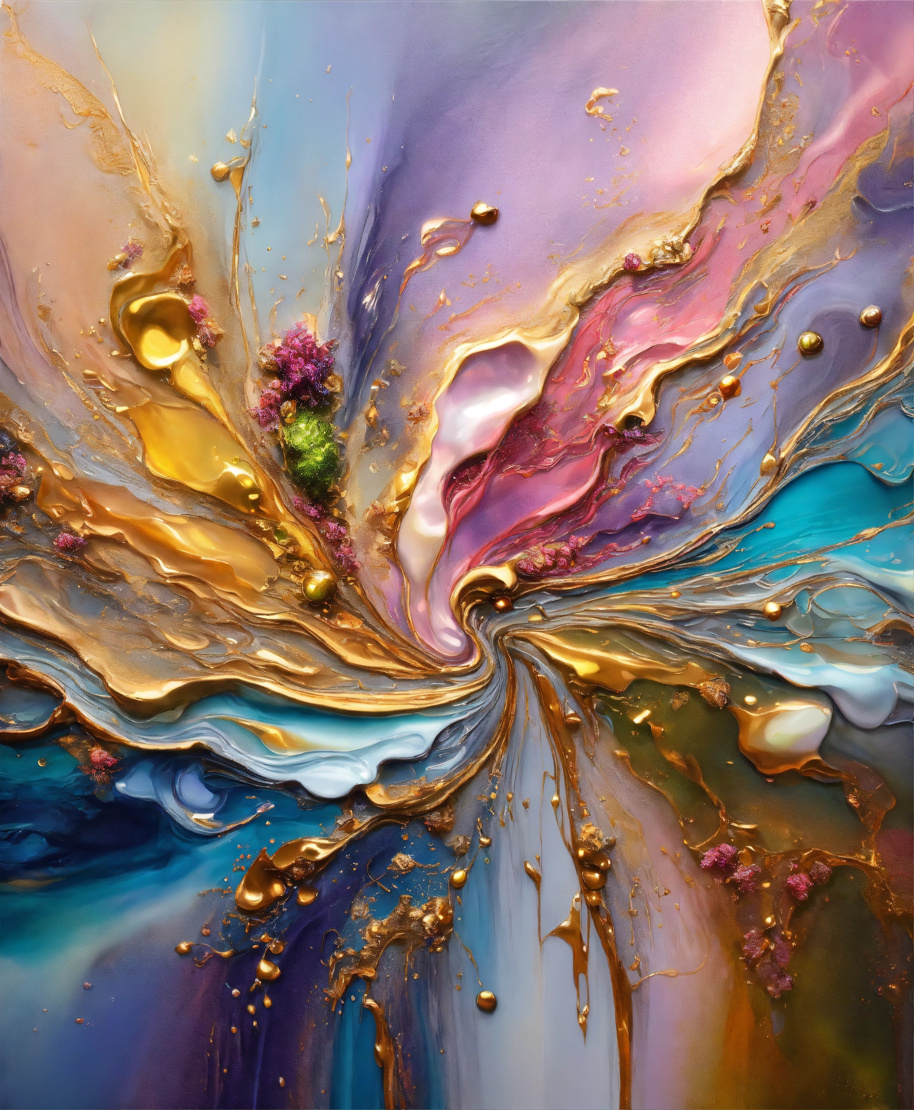 Lexica - Colorful abstract painting oil and water complex complicated ...