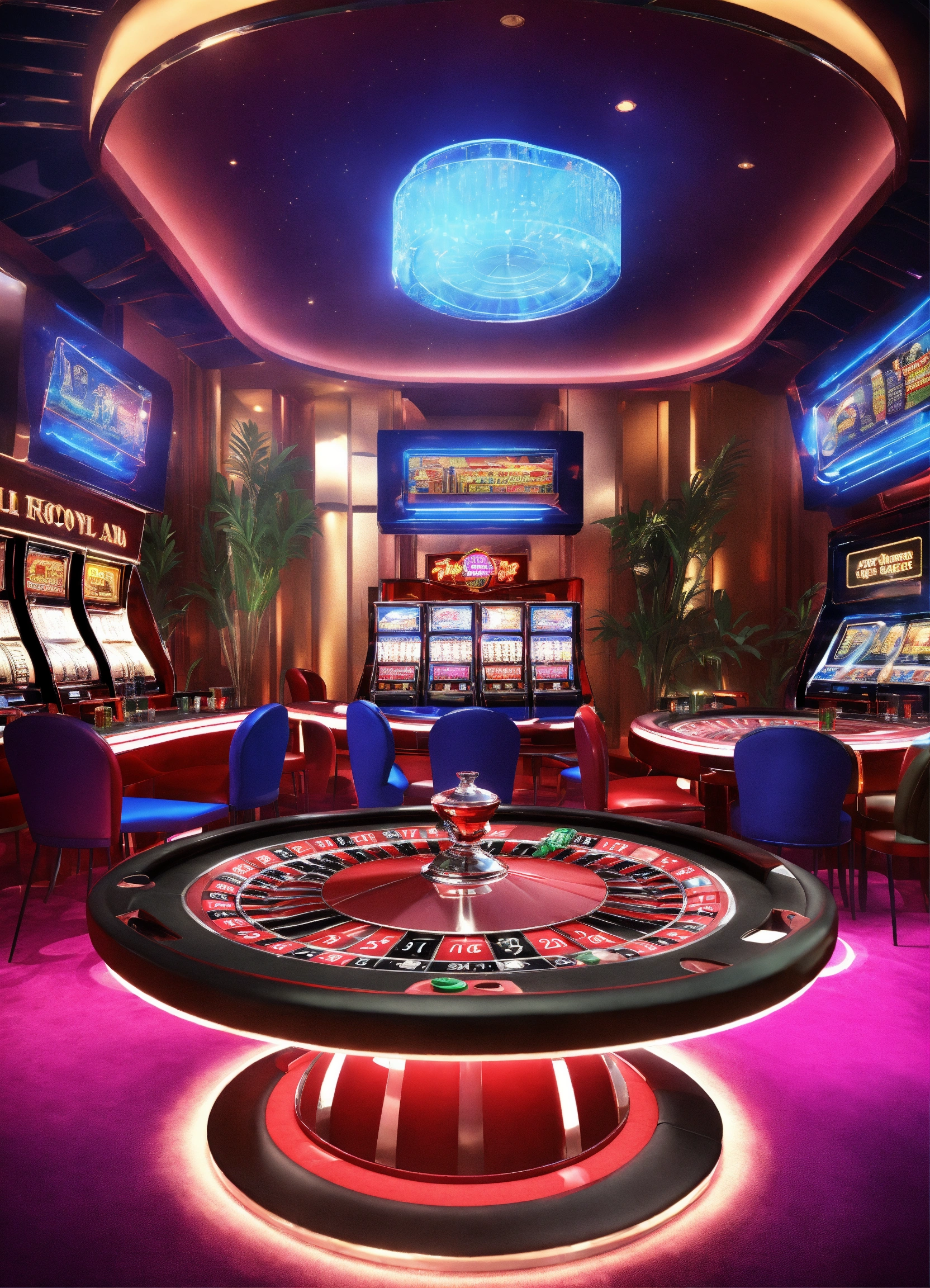 Lexica - VIP room Casino 3D in a futuristic setting.