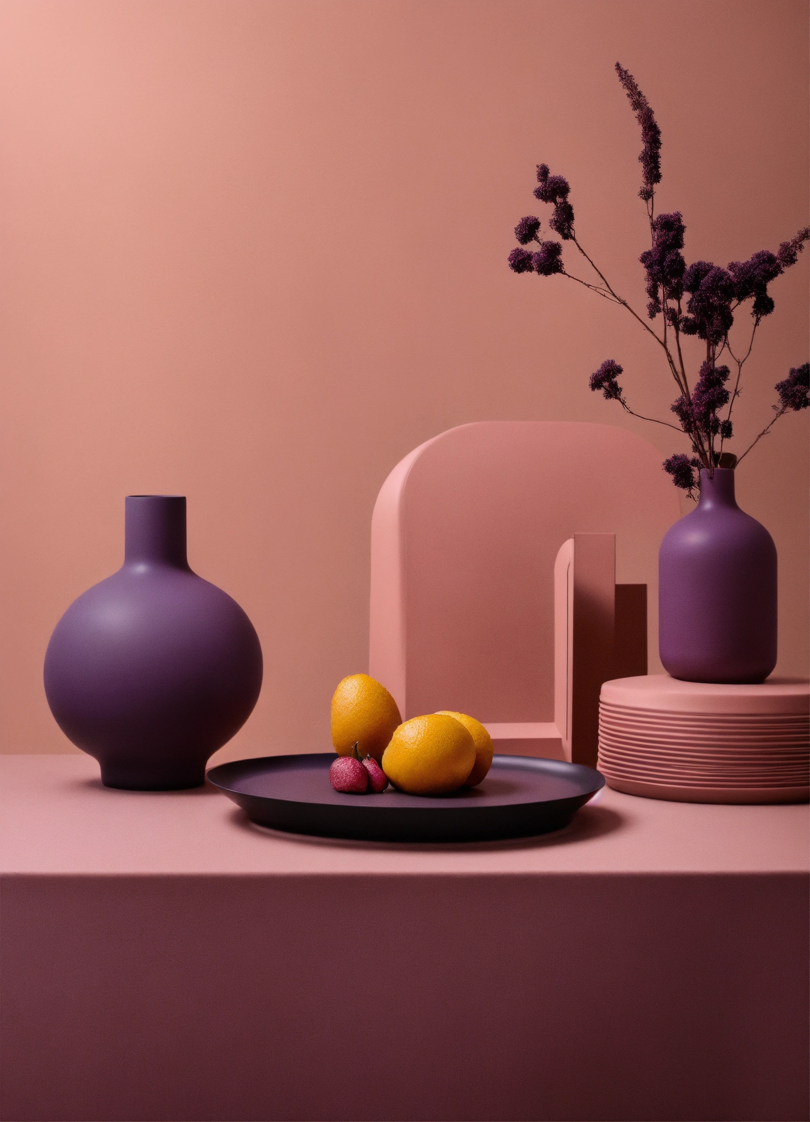 Lexica - Muted tones of dusty pink and dark purple surreal combination ...