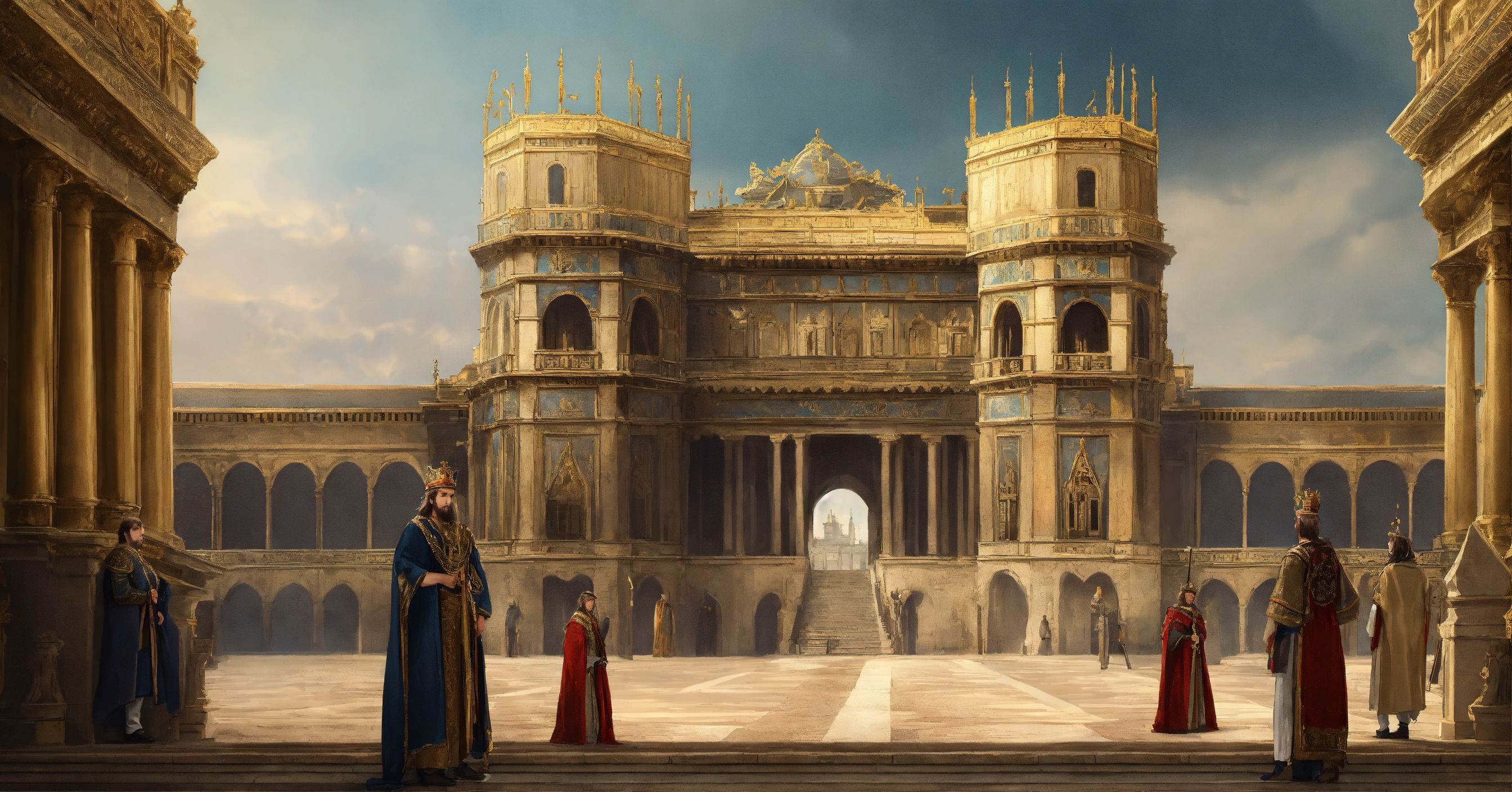 Lexica - Ancient two kings European, standing up together ,surrounded ...