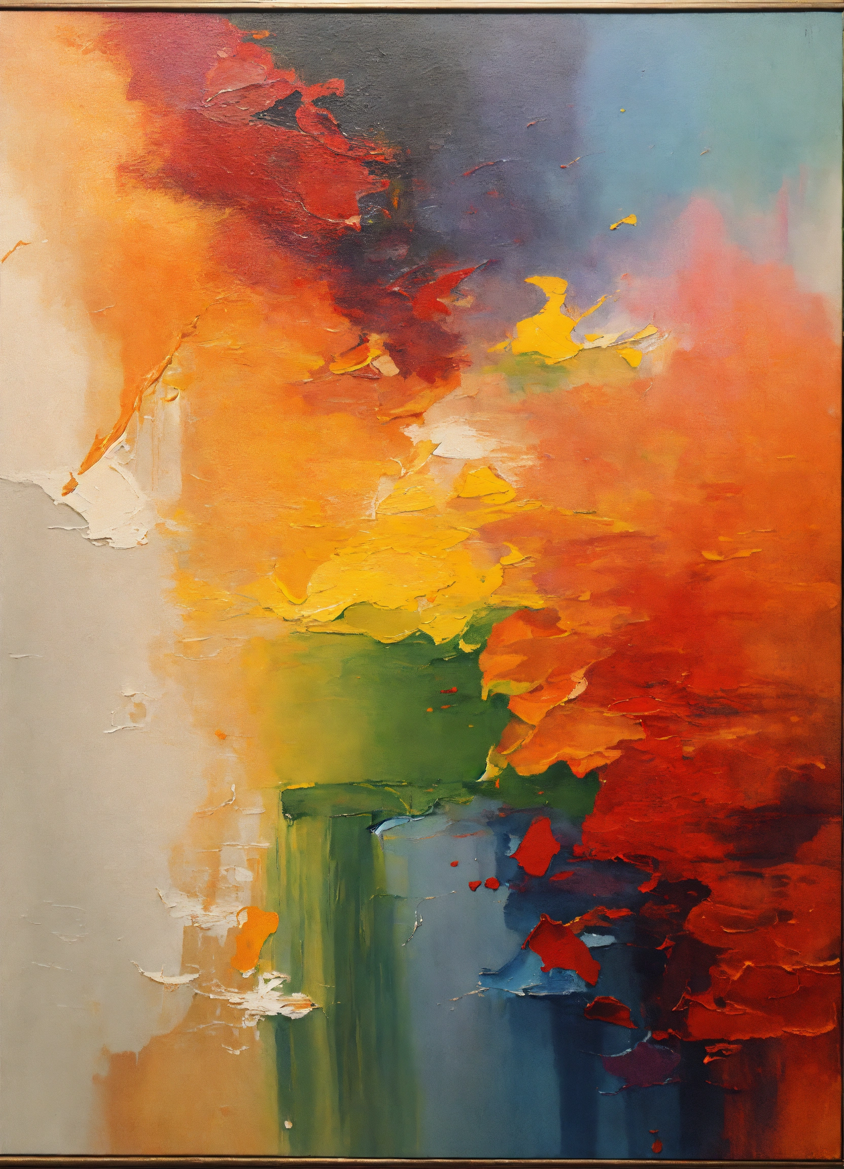 Lexica - Minimalist abstract and original oil painting of a rainbow on ...
