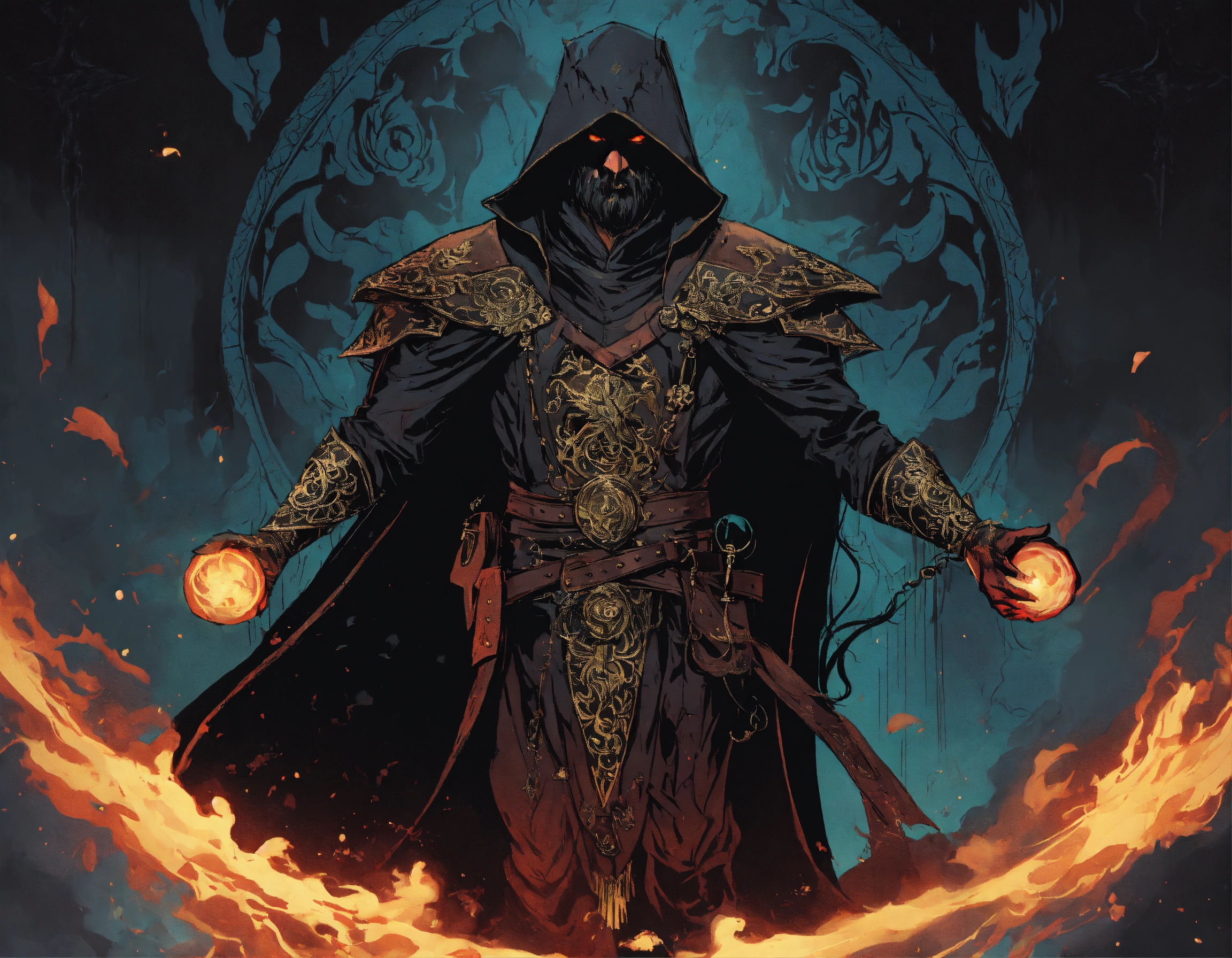 Lexica - A persian necromancer, enraged, shrouded in dark magic ...