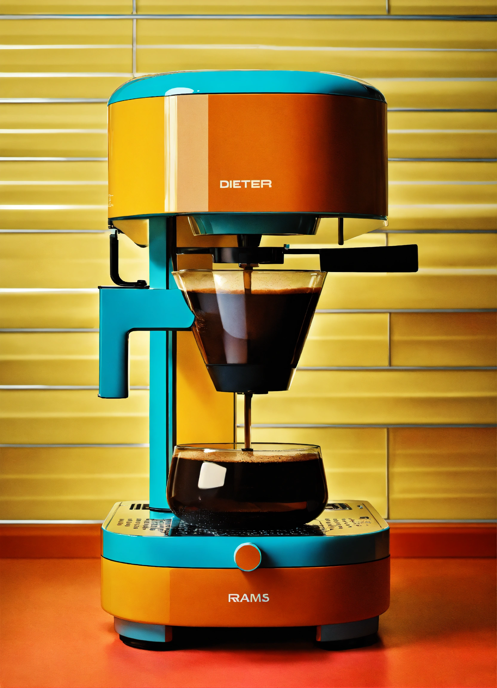 Lexica - A surreal coffee maker designed by Dieter Rams, BRAUN. Product ad  retro. stunning design.