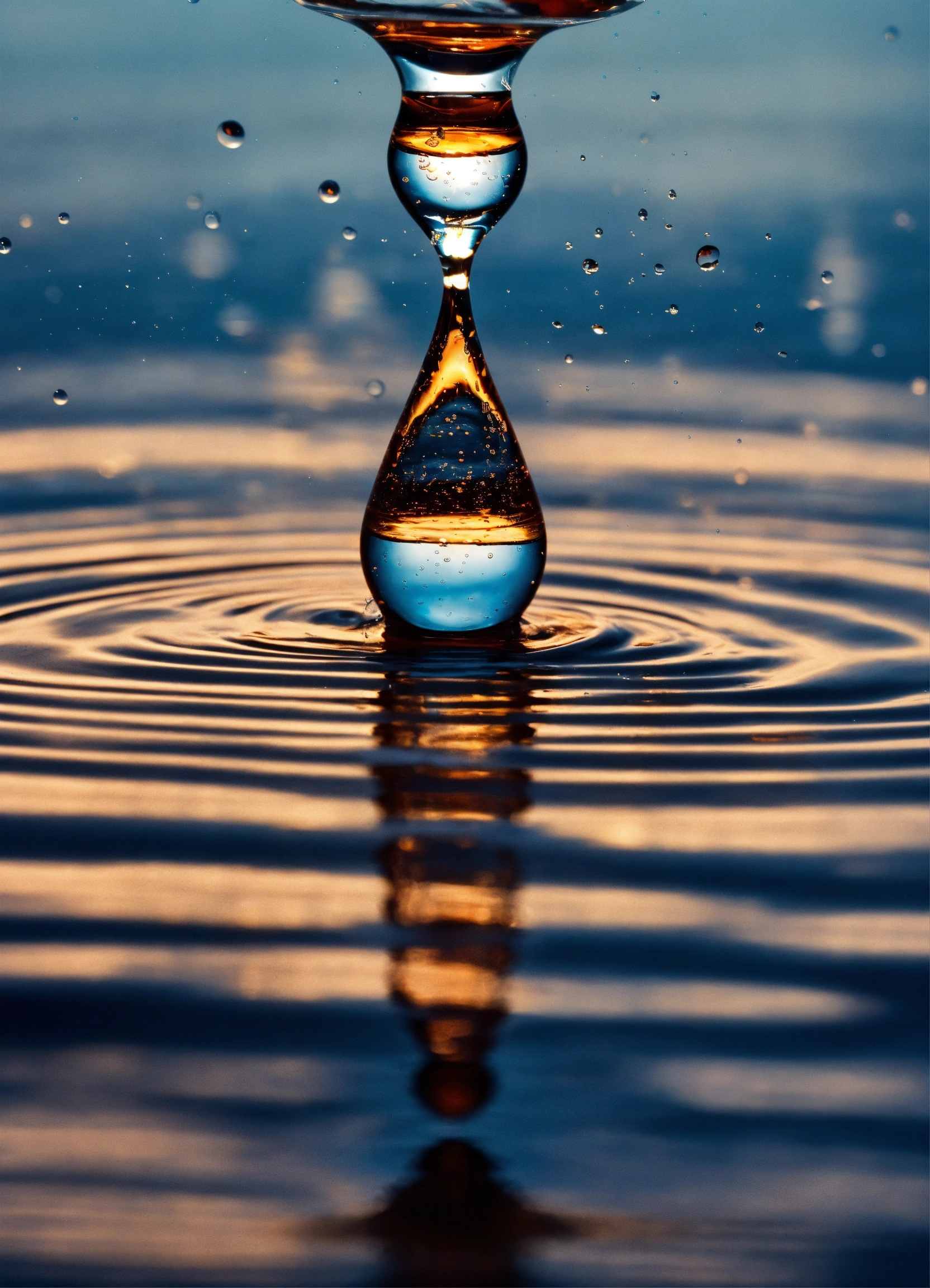 Lexica - 1 drop of water falling on a liquid surface, causing a ripple ...
