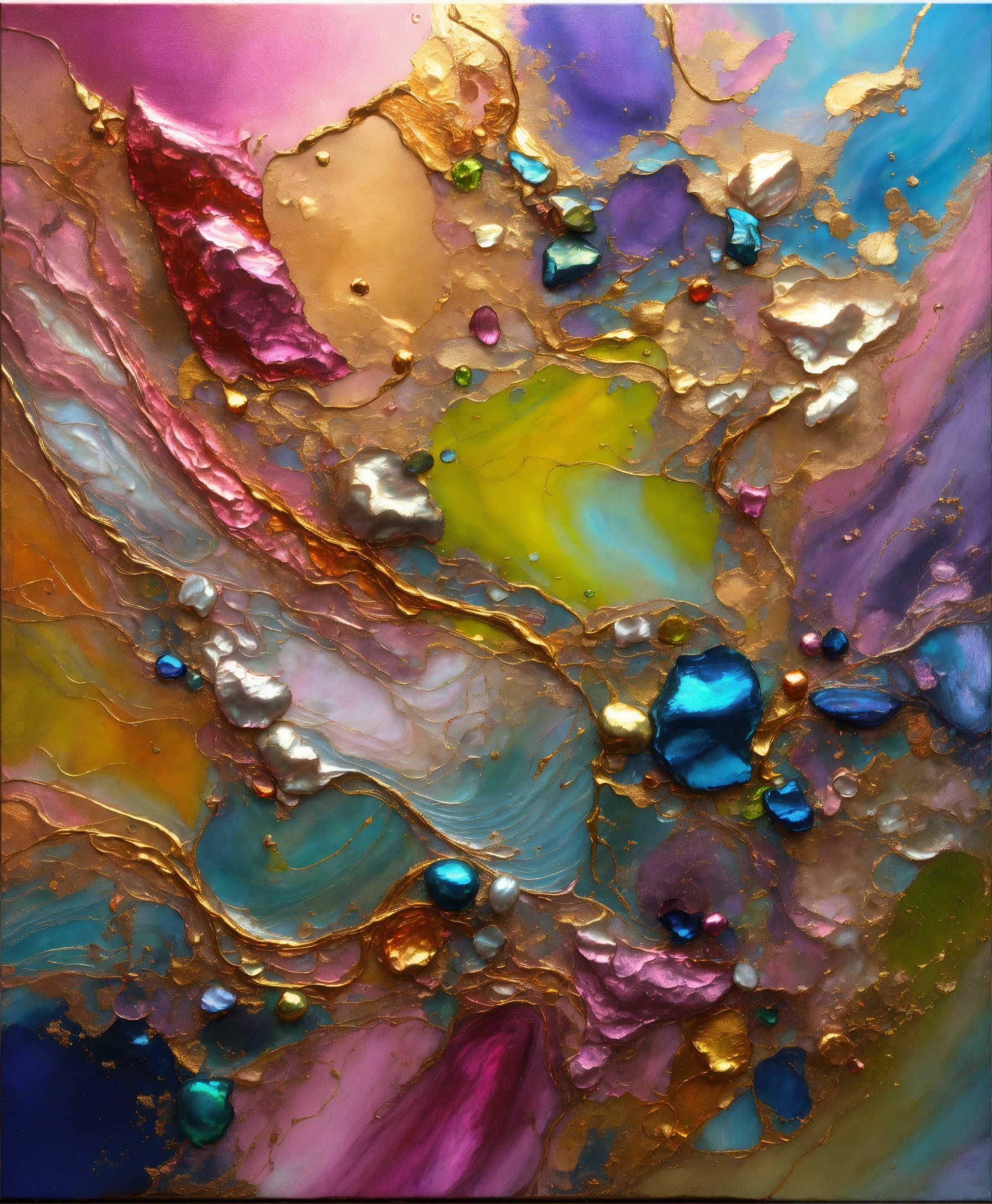 Lexica - Colorful abstract painting oil and water complex complicated ...