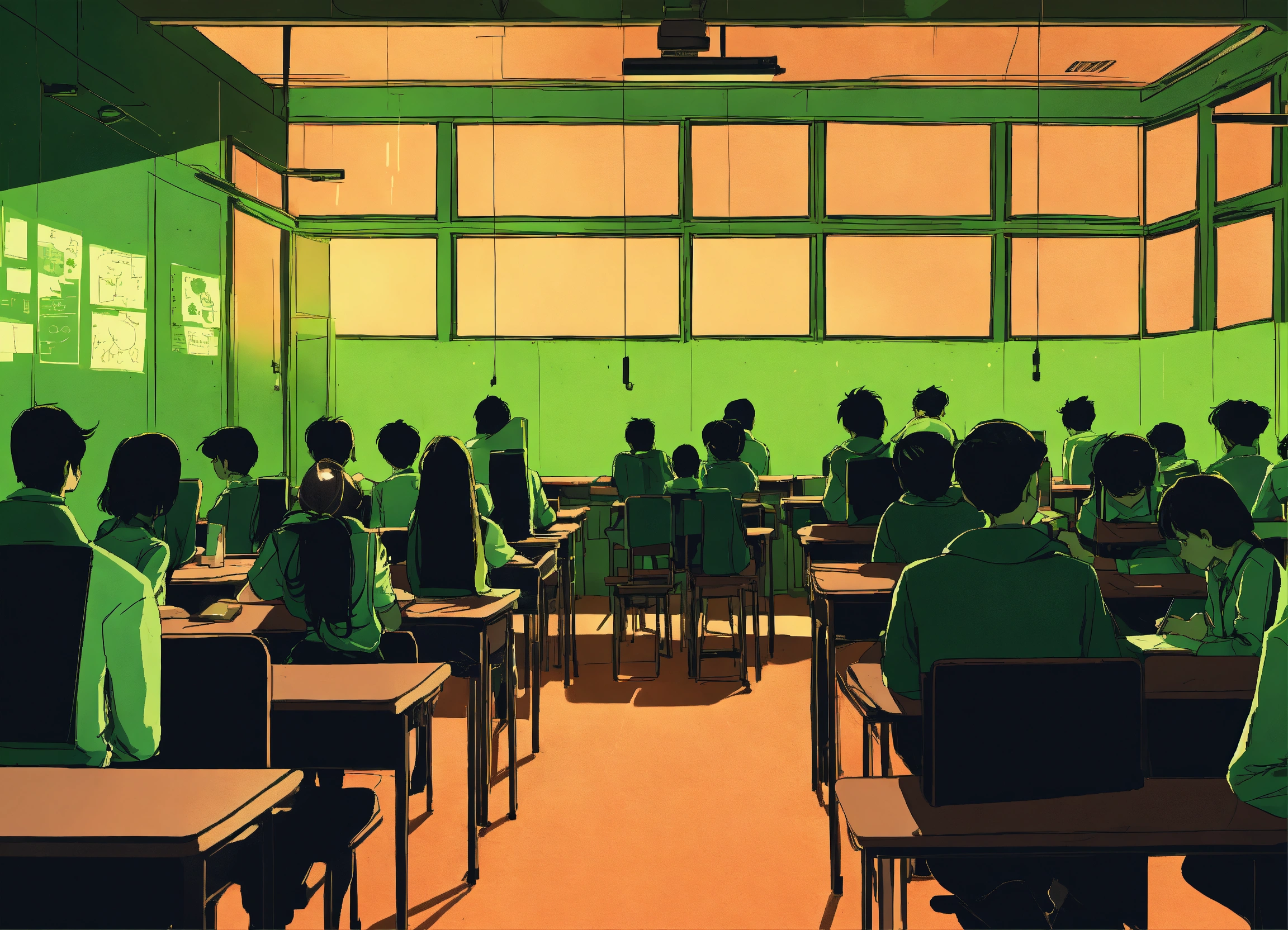 Lexica - Design a comic cartoon poster depicting a classroom where all ...
