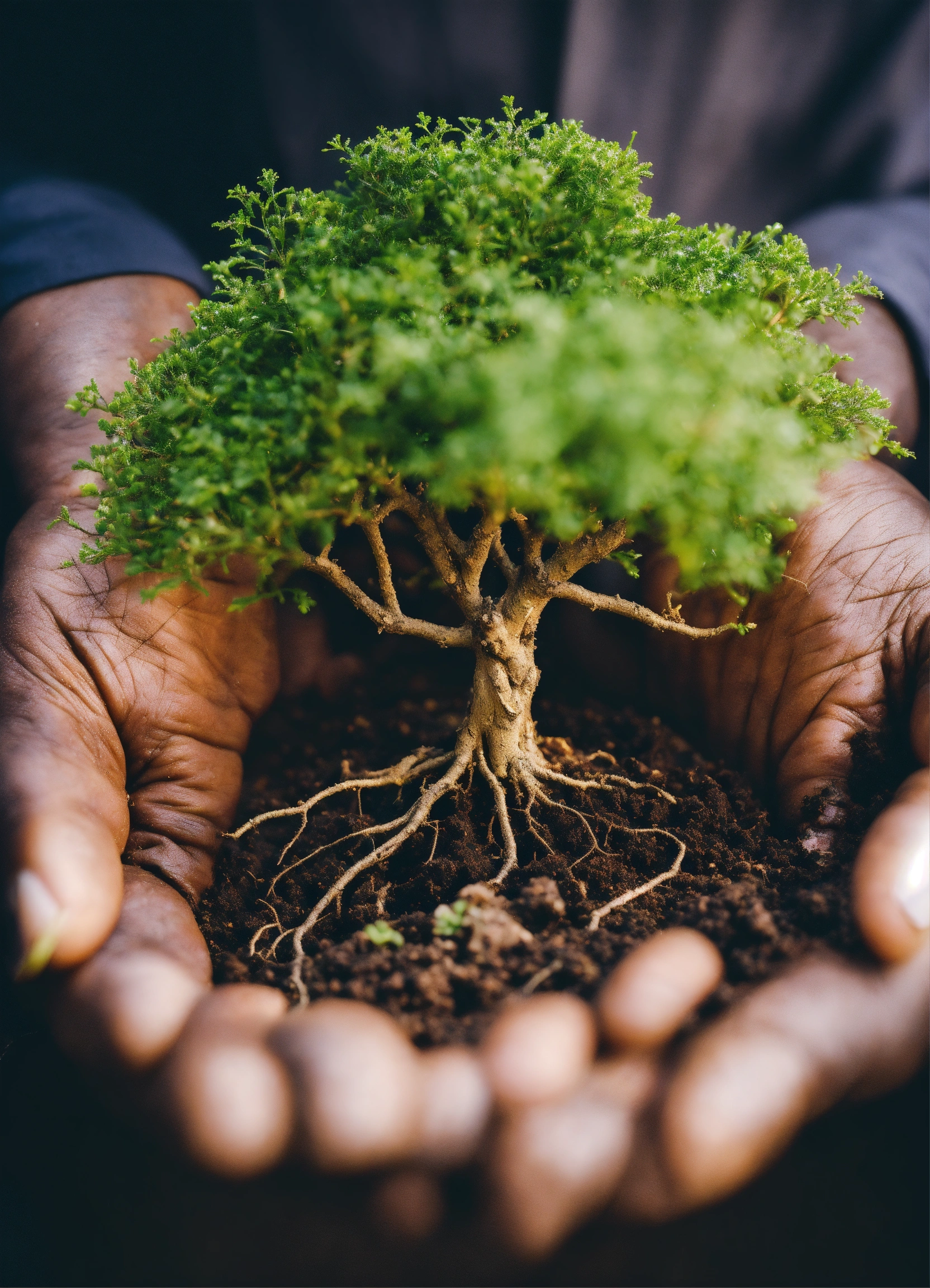 Lexica - The hand of an African American person with a tree in the palm ...