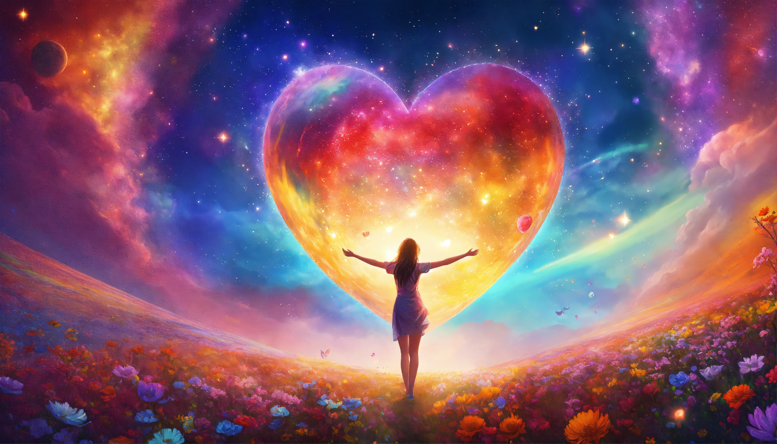 Lexica - Digital painting of a woman surrendering deep to love, love ...
