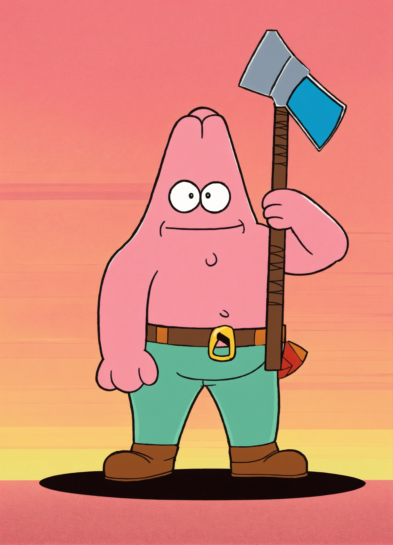 Lexica - Patrick Star holding an axe