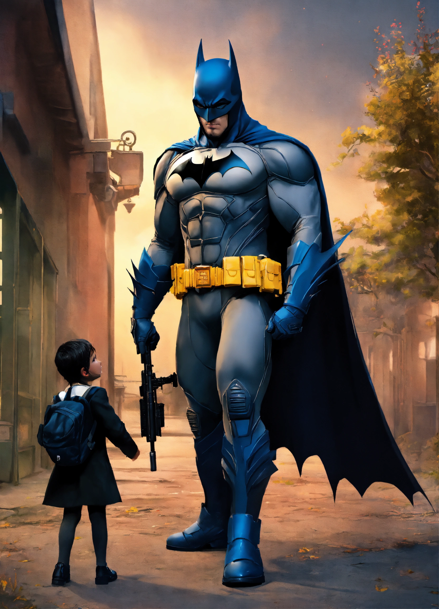 Lexica - Batman picks up school children , render oktan