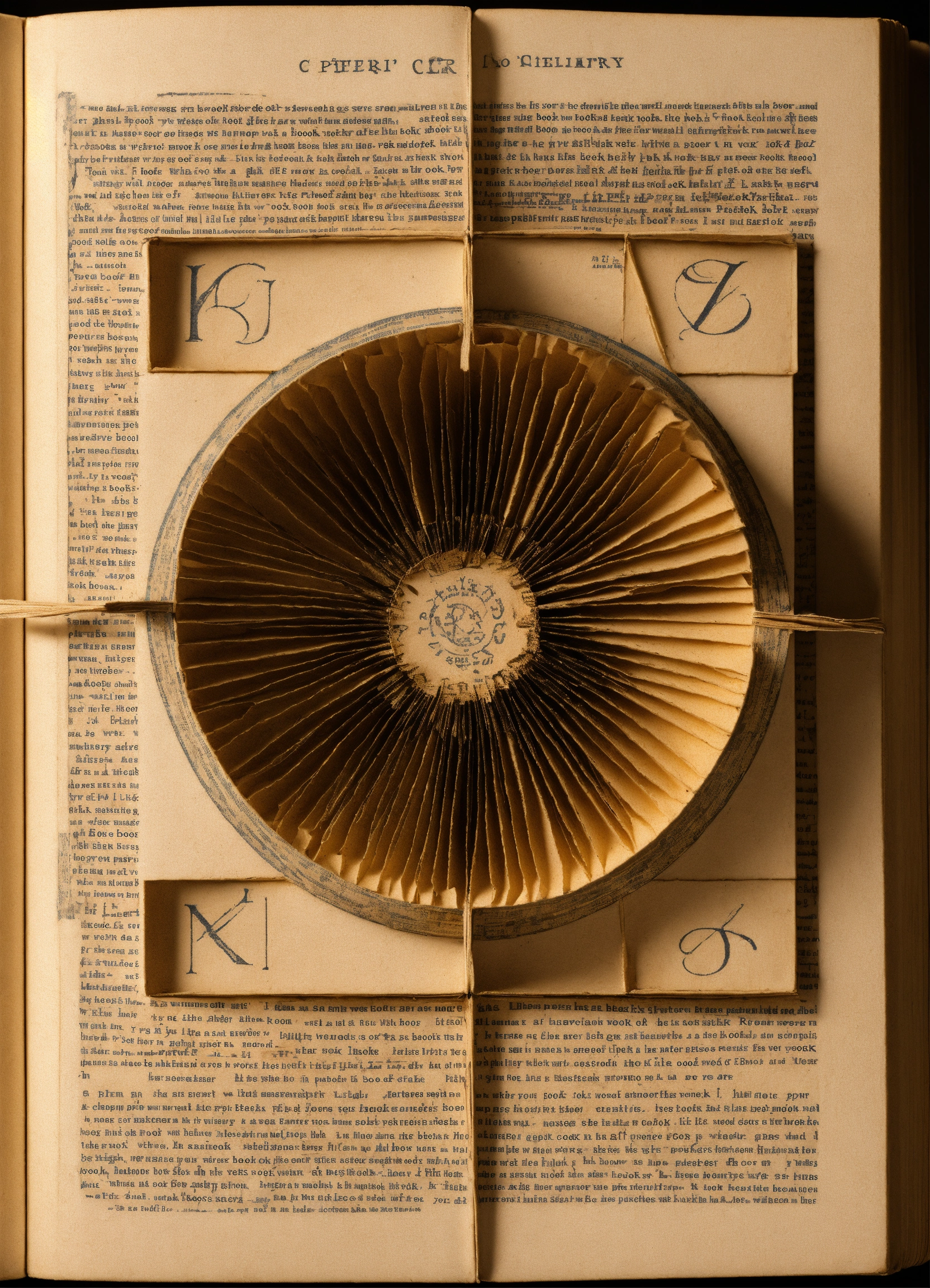 Lexica - Unfolded book where letters in the center is clear, and ...