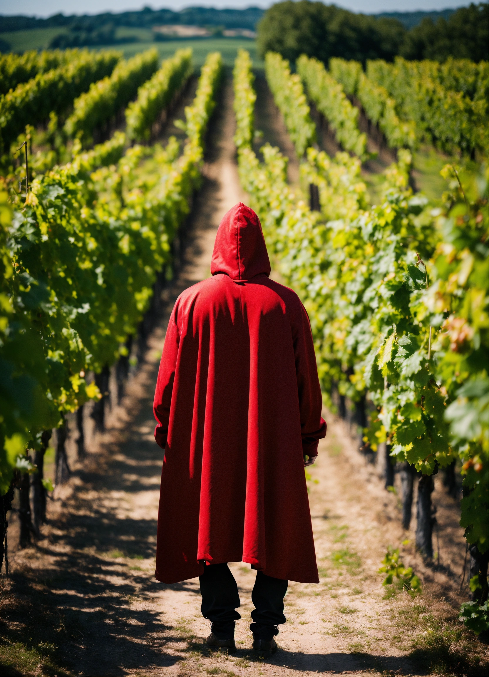 Lexica - A hooded medieval dressed rapper from behind on chilling on a ...