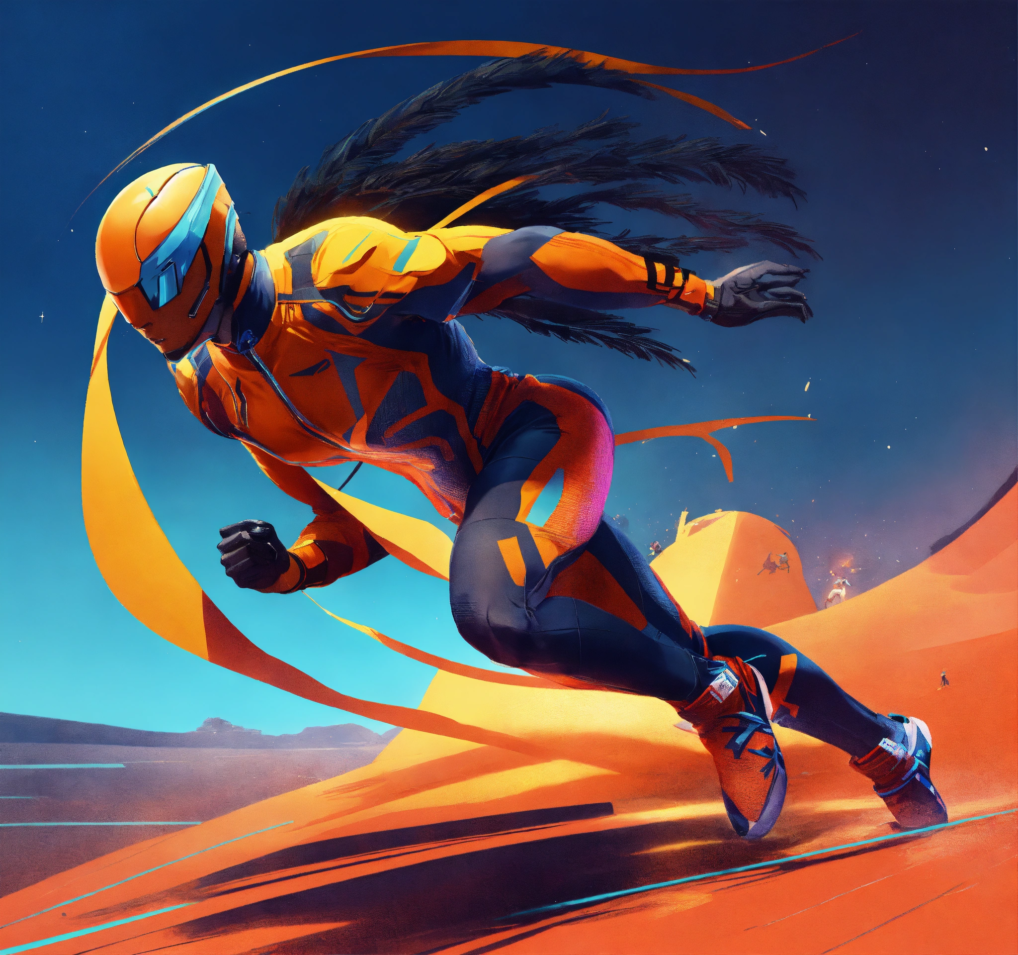 Lexica - Futuristic athlete designs, strong silhouette, heroes from ...