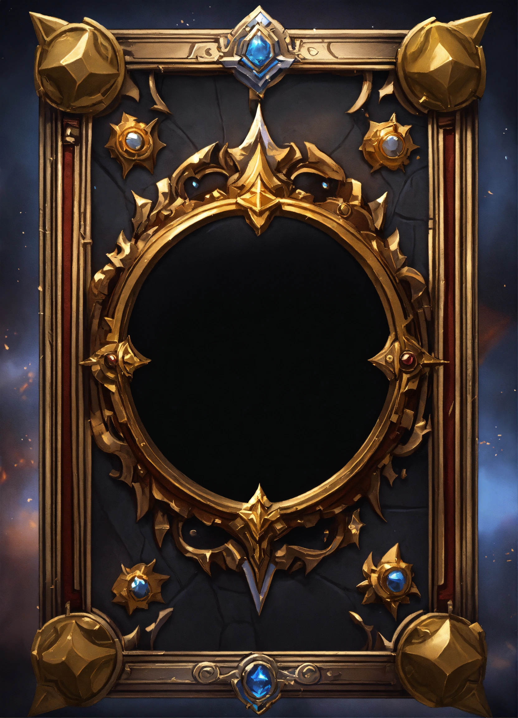 Lexica - Black metalic fantasy card game decorative frame, top 30% ...