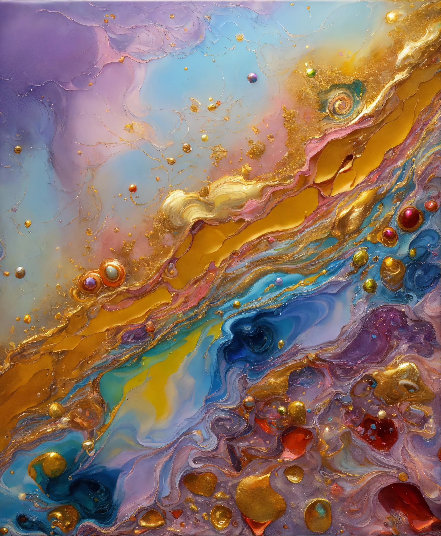 Lexica - Colorful abstract painting oil and water complex complicated ...
