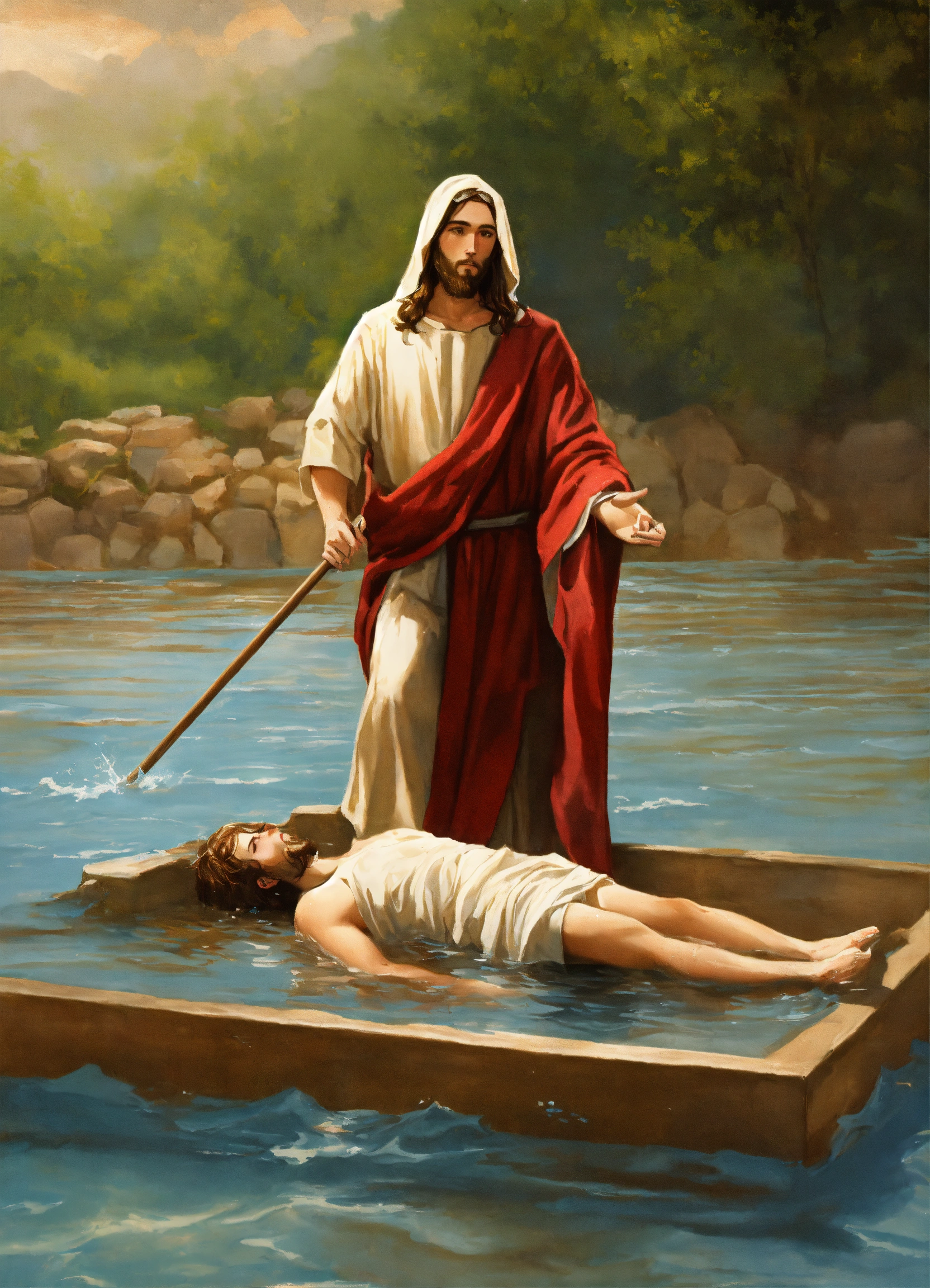 Lexica - Jesus Saves someone from drowning